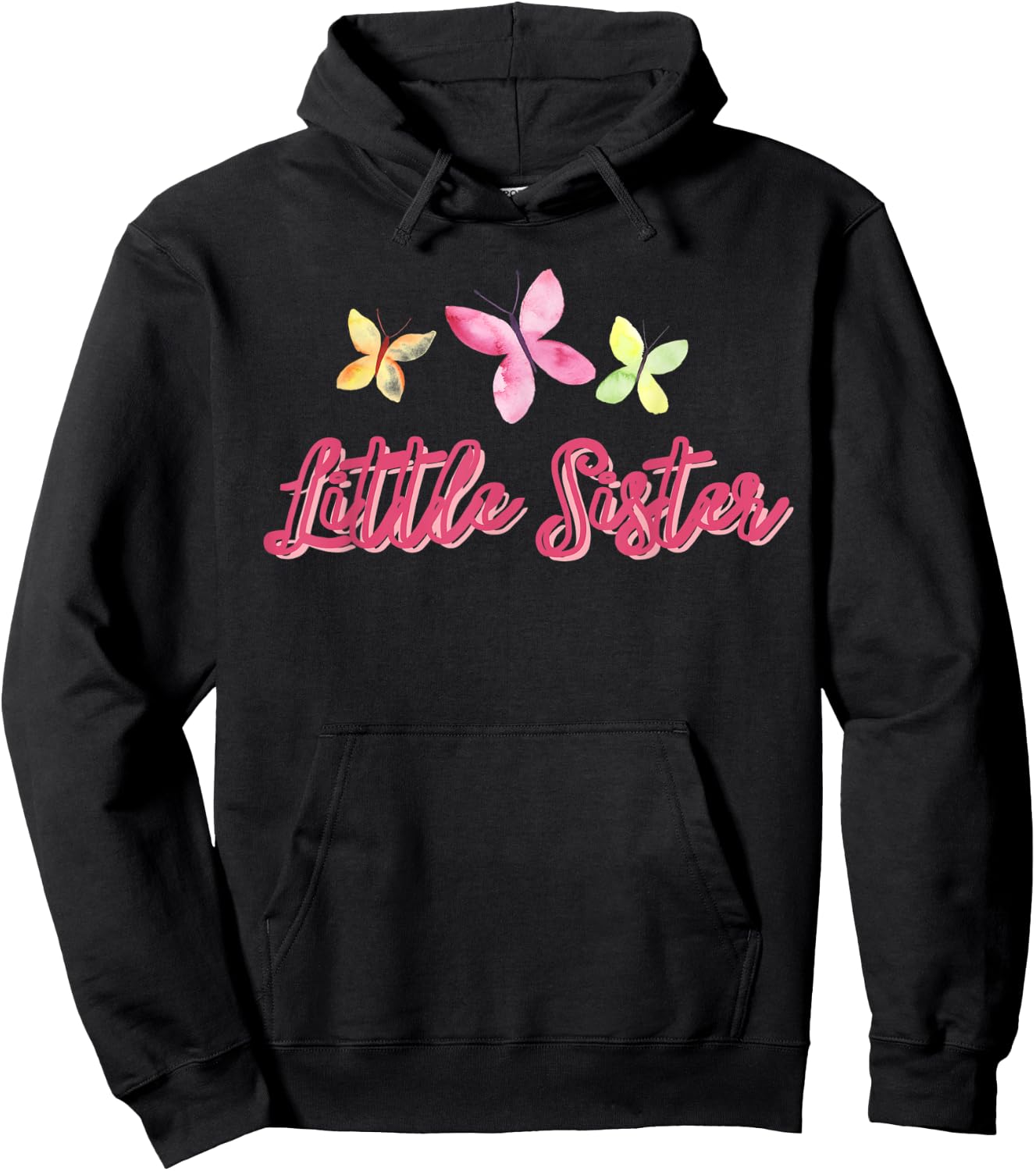 Little Sister Butterflies Hoodie - Hoodie | Black