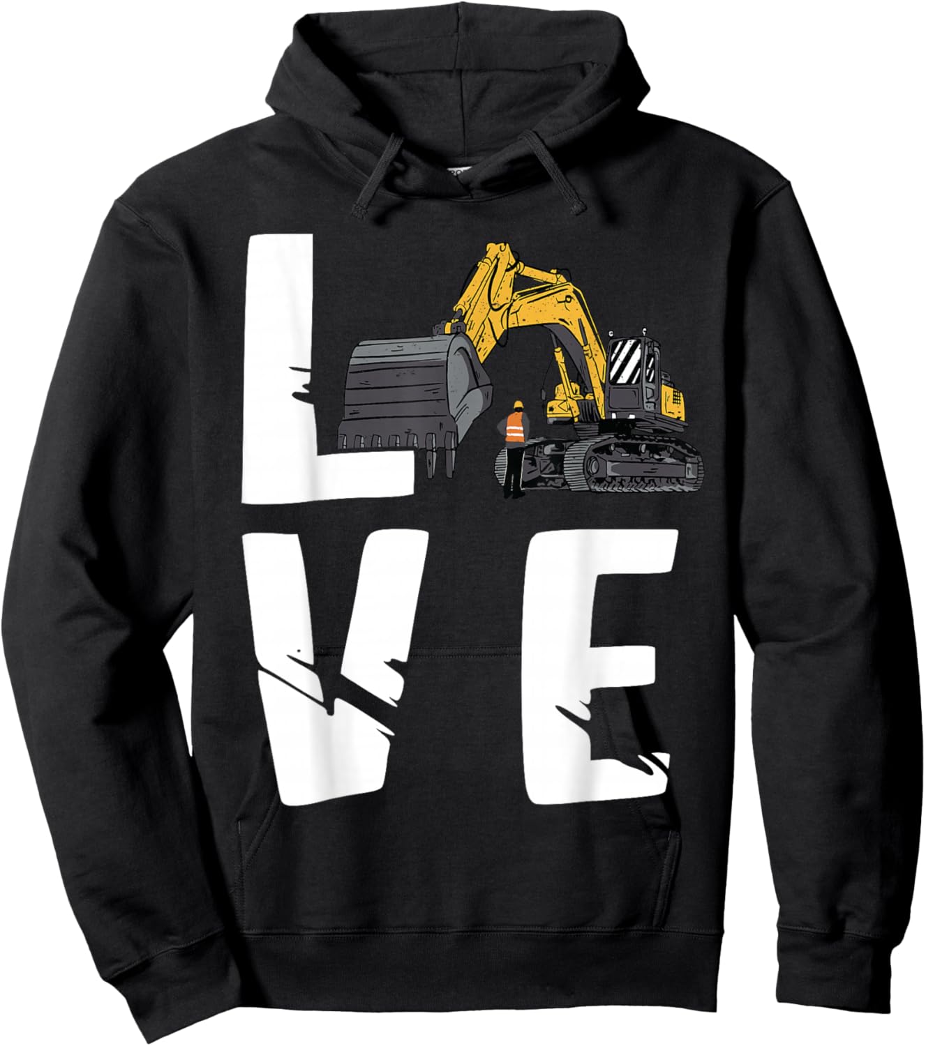 Excavator Backhoe Operator Love Construction Truck Digging Hoodie - Hoodie | Black