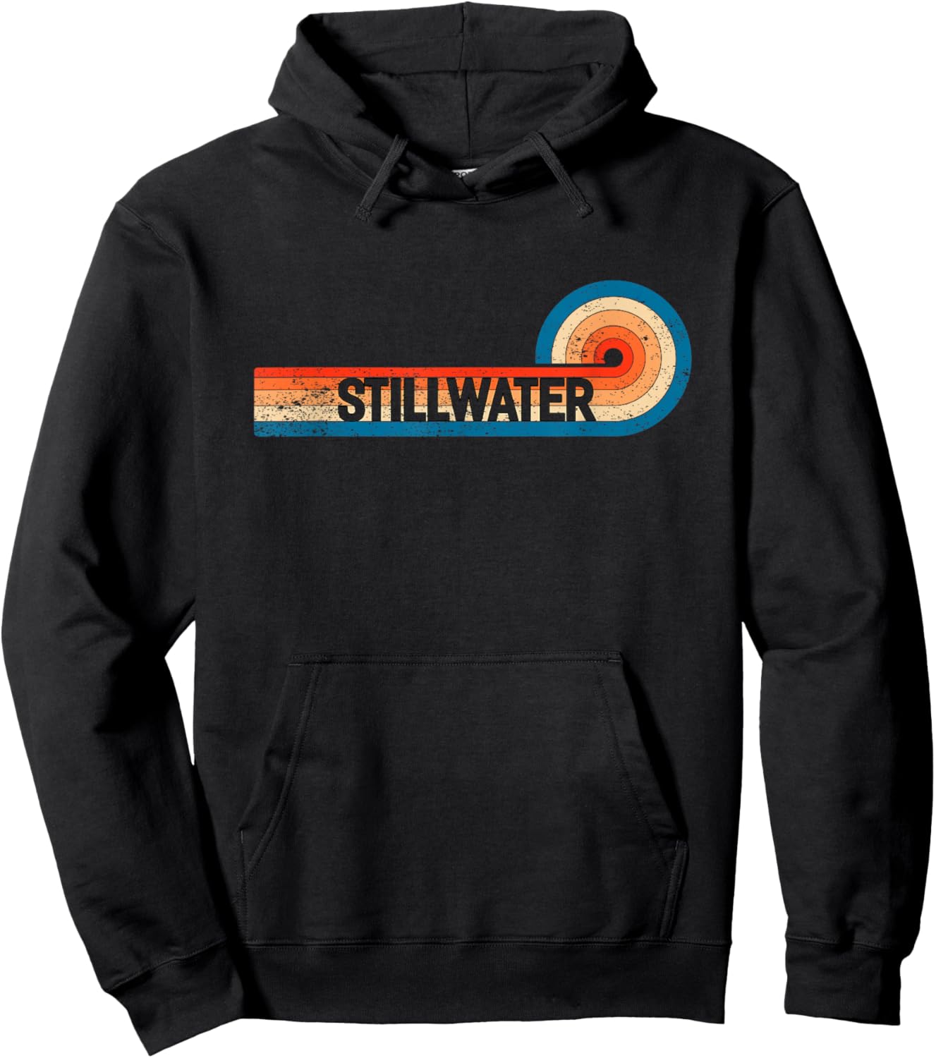 Retro STILLWATER Shirt Vintage City STILLWATER Hoodie - Hoodie | Black