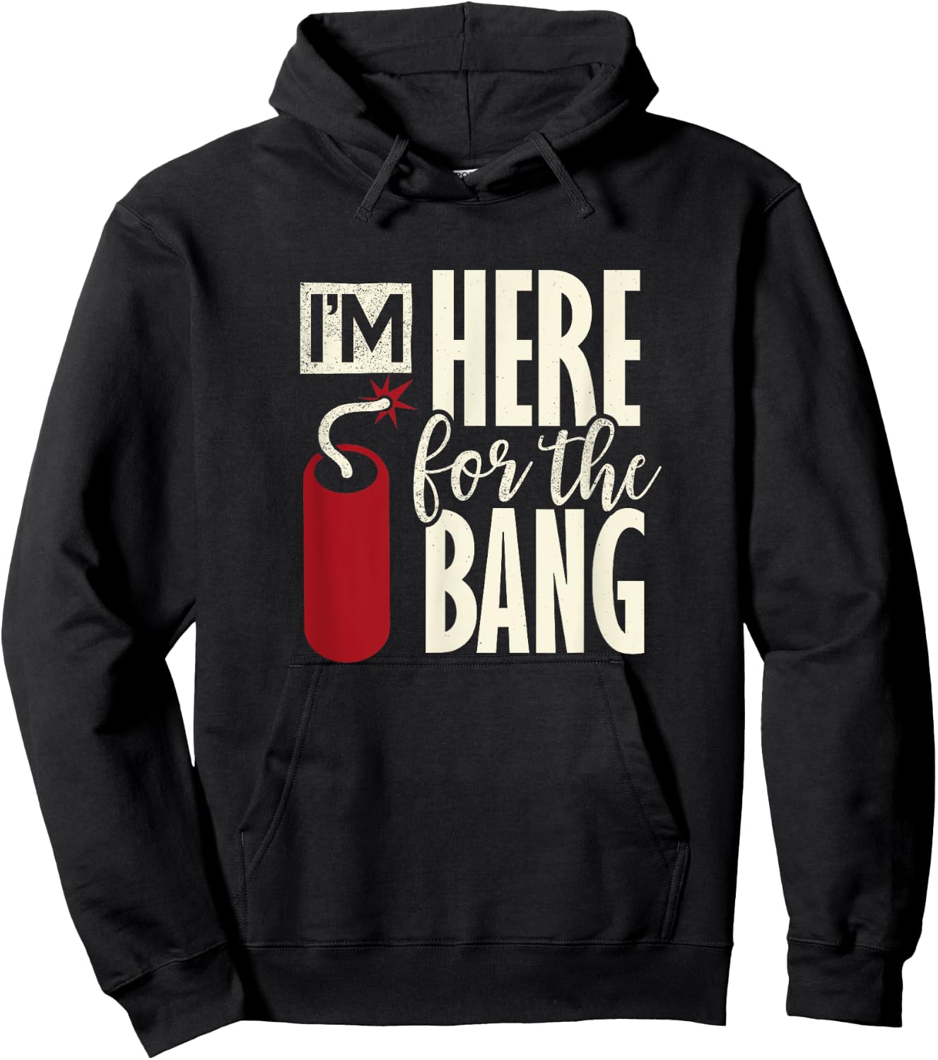4th of July Fireworks Patriotic here for the bang Women Men Hoodie - Hoodie | Black