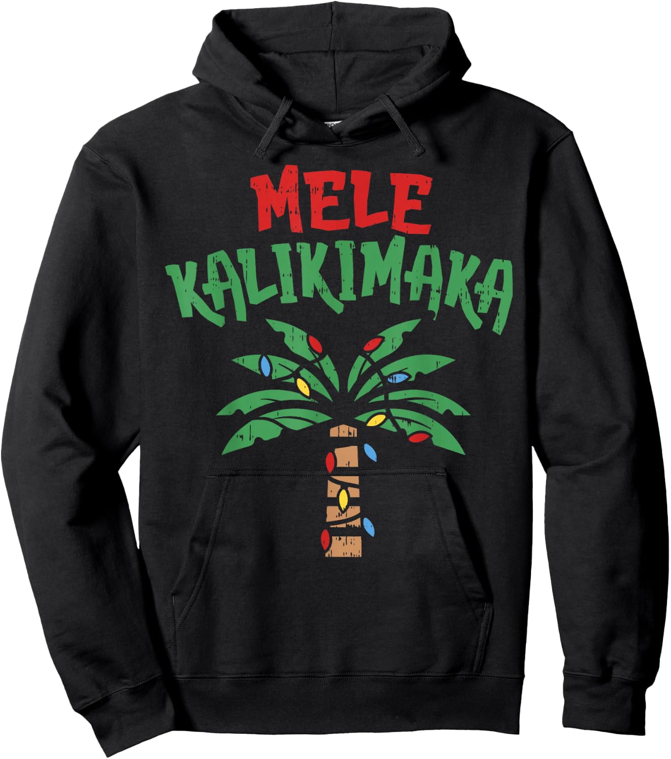 Mele Kalikimaka Palm Tree Shirt Hawaiian Christmas in July Hoodie - Hoodie | Black