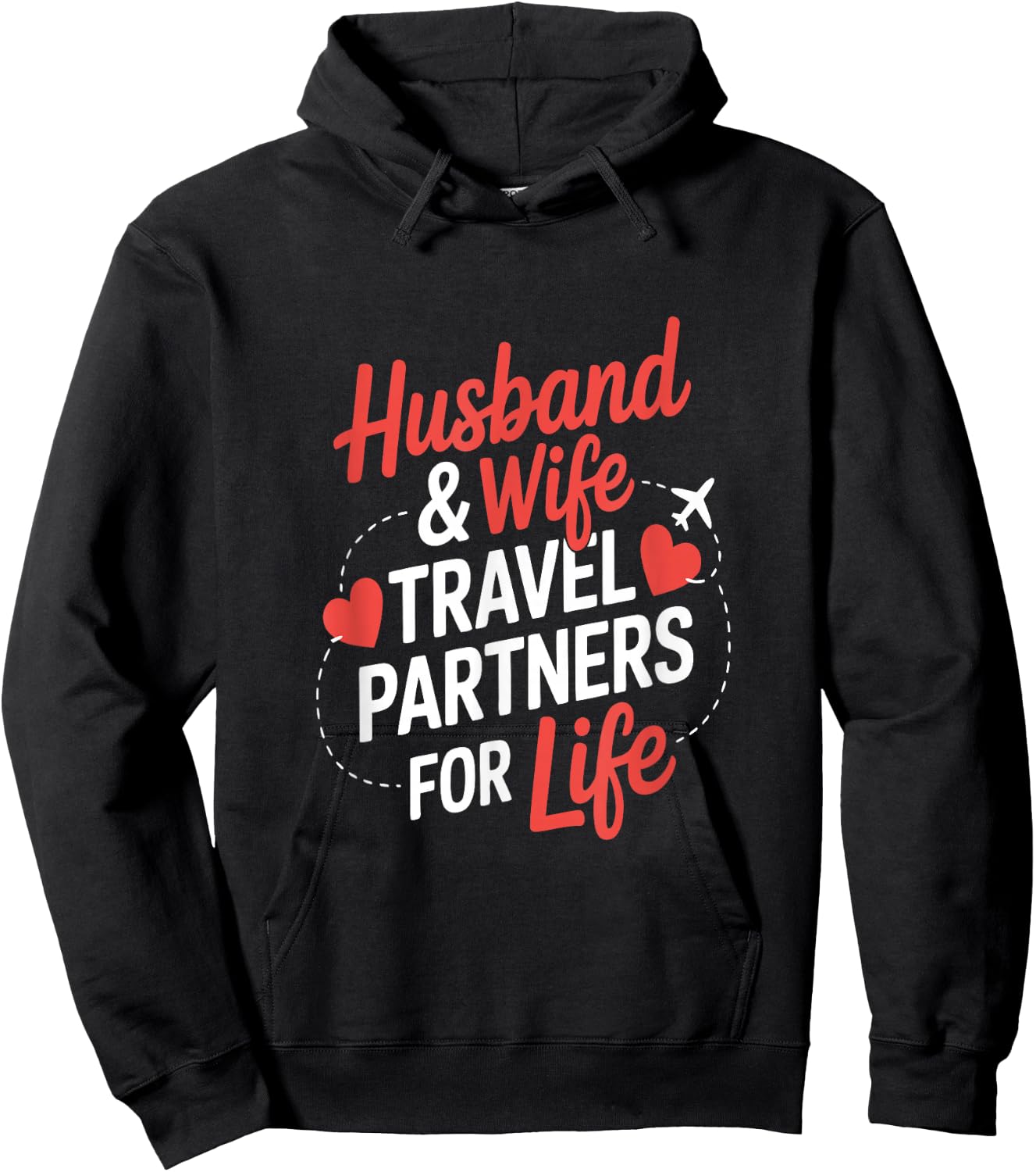 Husband & Wife Travel Partners for Life Hoodie - Hoodie | Black