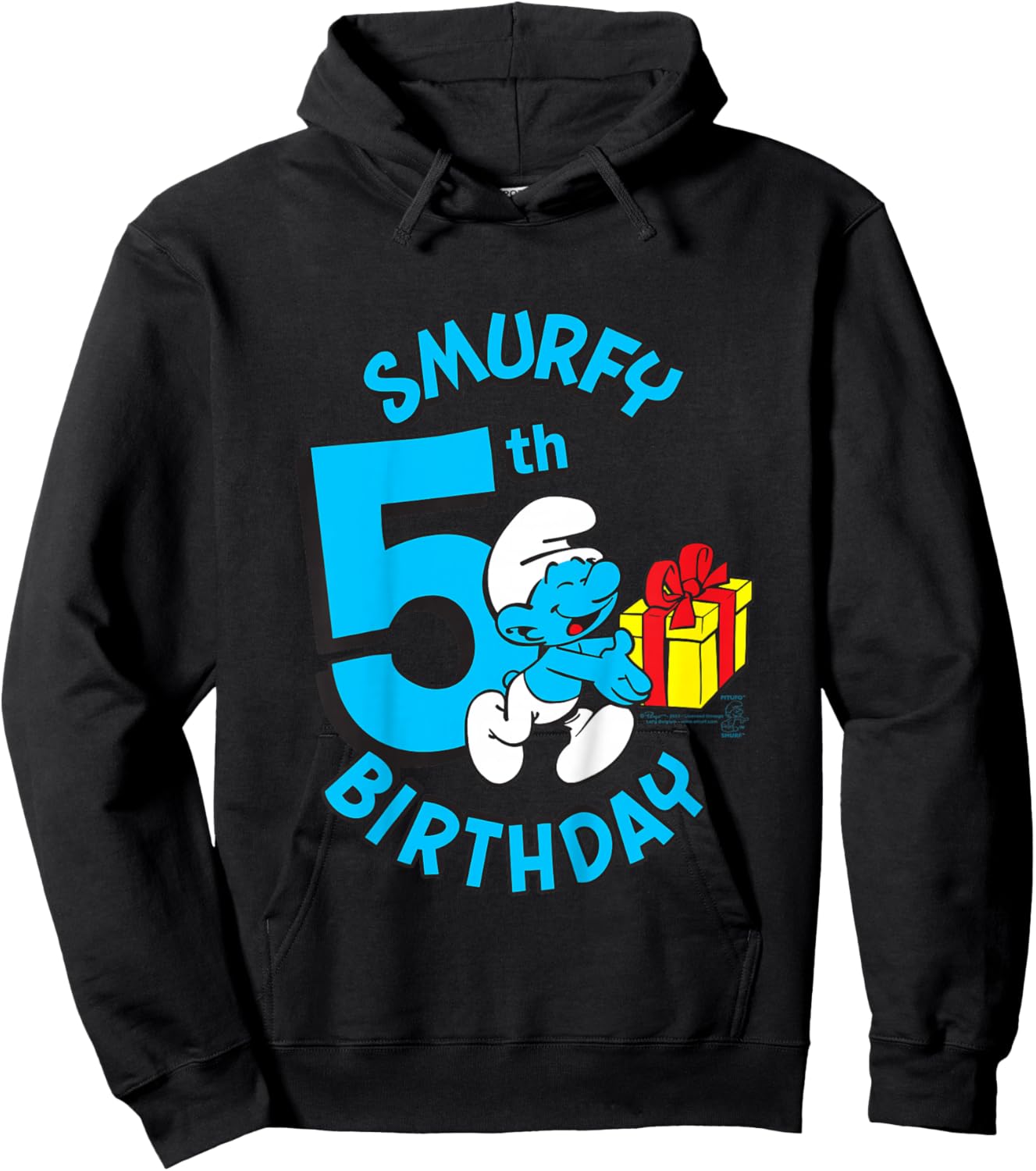 Kids The Smurfs Smurfy 5th Birthday Hoodie - Hoodie | Black