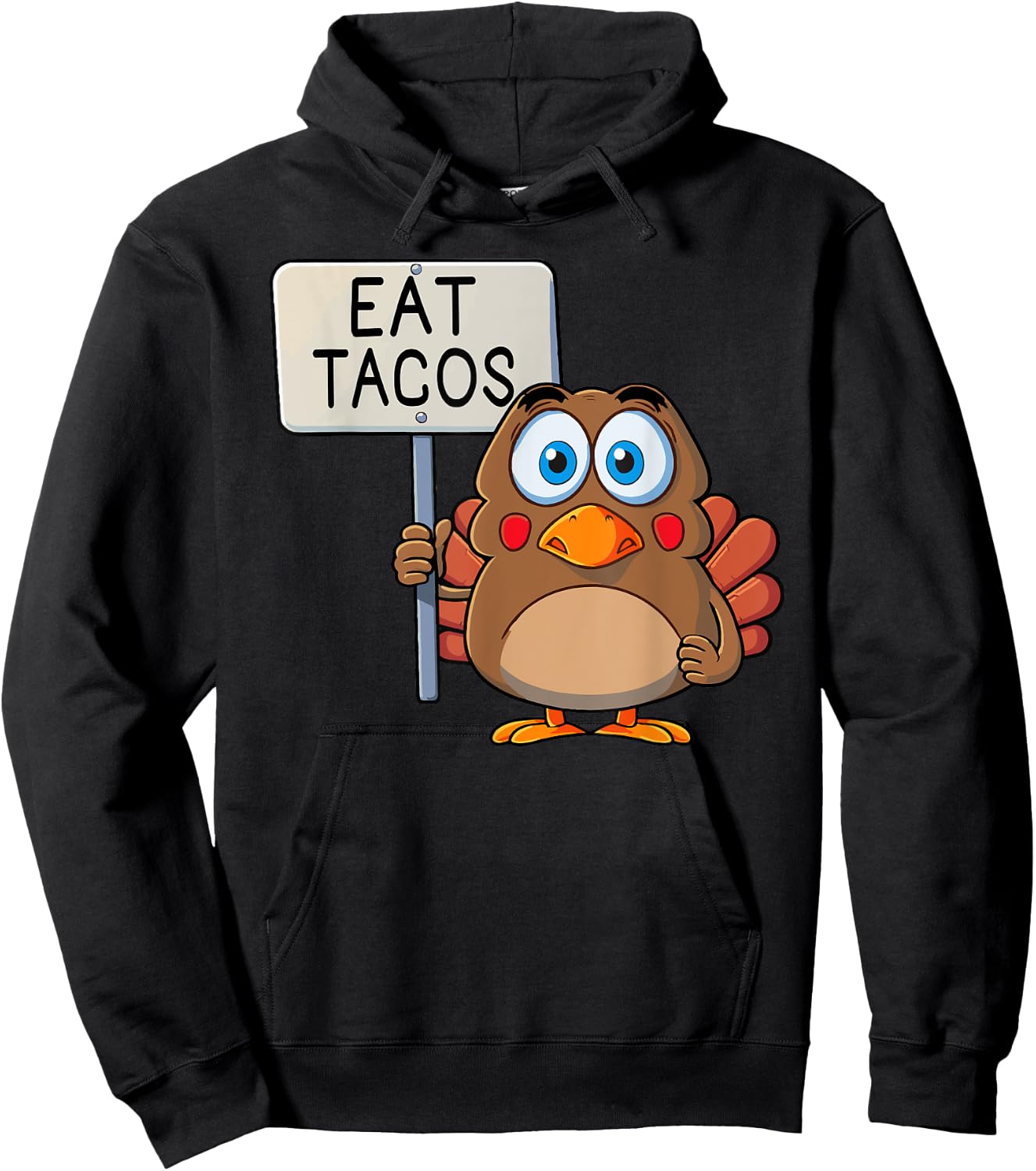 Funny Thanksgiving Turkey Eat Tacos Hoodie - Hoodie | Black