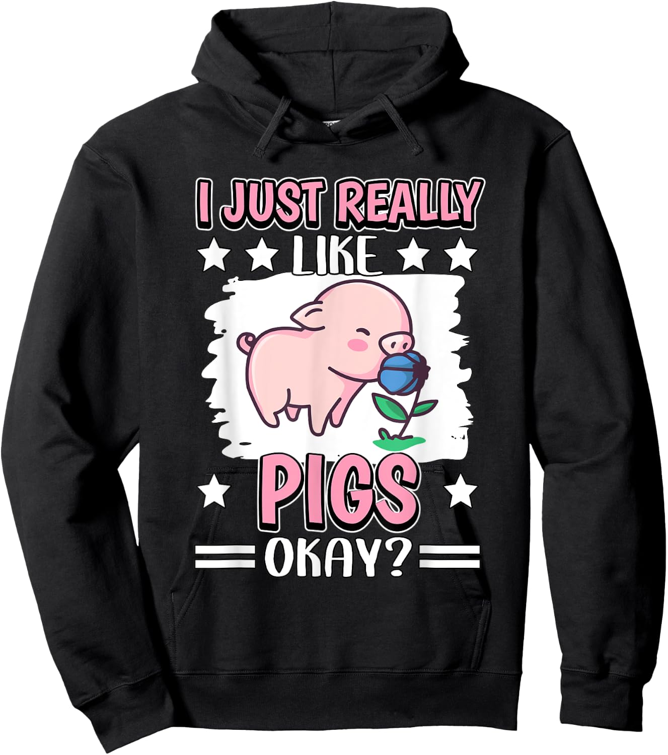 I Just Really Like Pigs Okay Pig Hoodie - Hoodie | Black