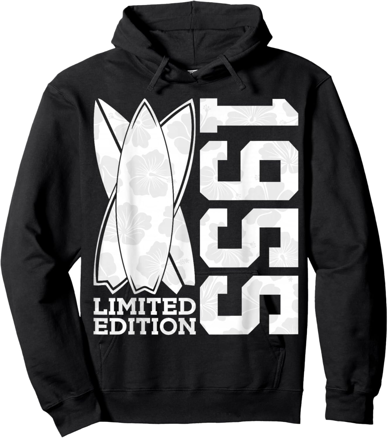 Surfboard Limited Edition 1955 Surfer 70th Birthday Surfing Hoodie - Hoodie | Black