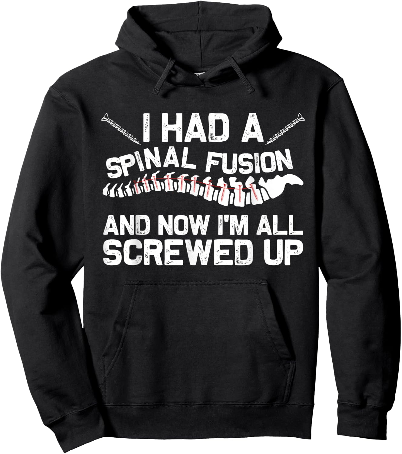 Cool Scoliosis Spinal Fusion Gift Back Surgery Recovery Gift Hoodie - Hoodie | Black