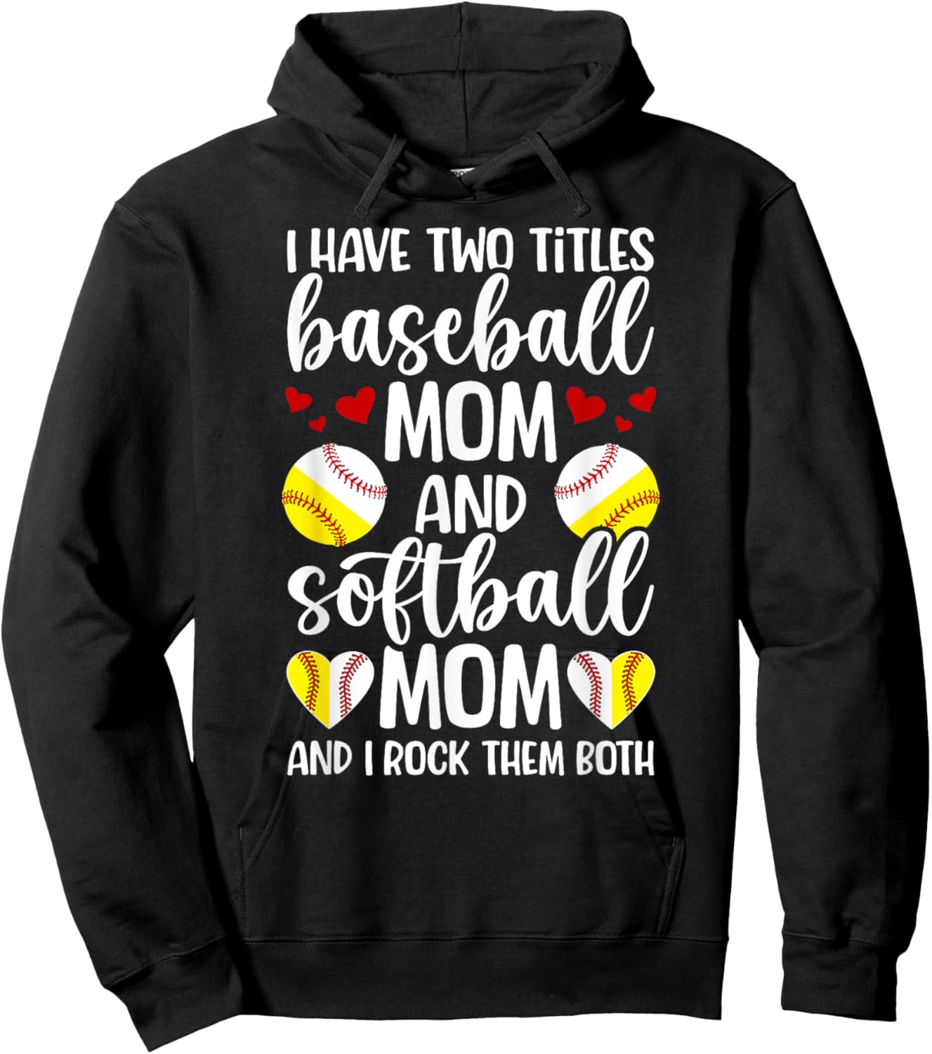 Baseball Mom And Softball Mom Proud Softball Baseball Mom Hoodie - Hoodie | Black