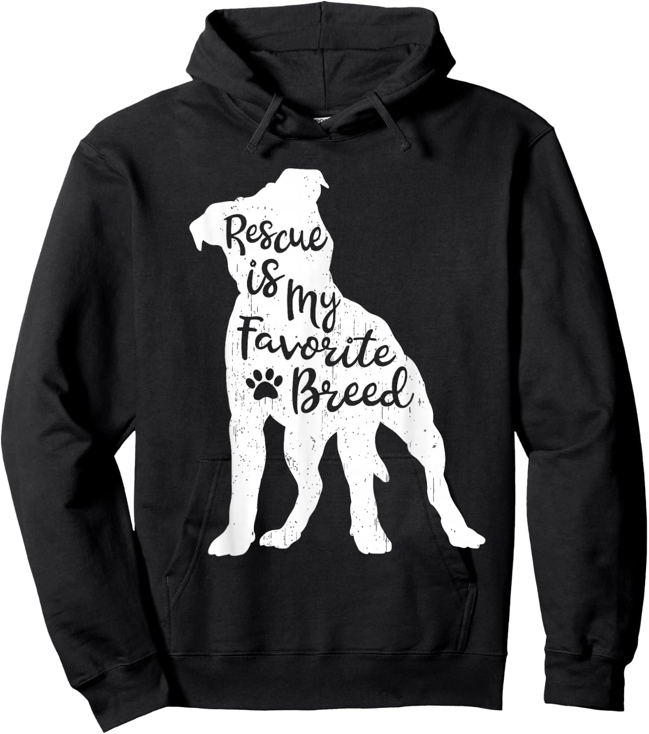 Rescue Is my Favorite Breed Pitbull Dog Lover Pit Bull Mom Hoodie - Hoodie | Black