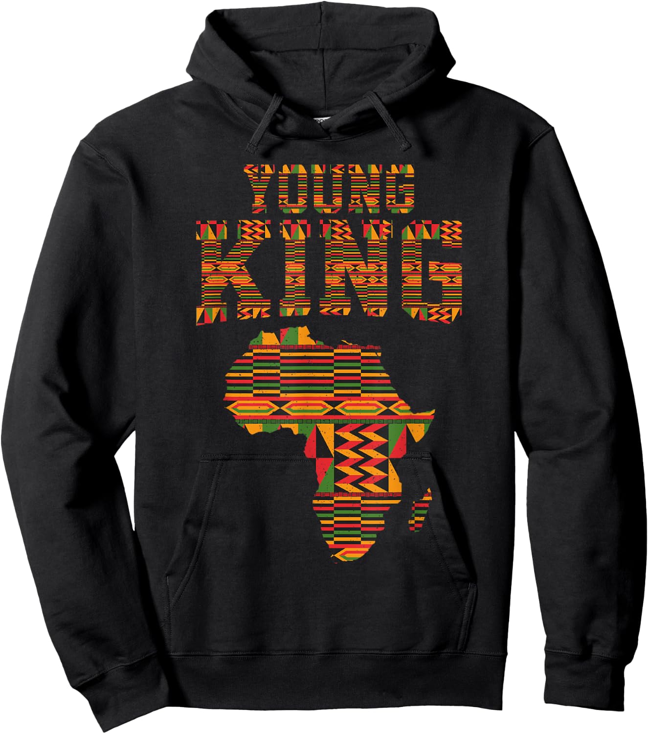 African King Art For Boys Toddlers Kente Cloth African Print Hoodie - Hoodie | Black