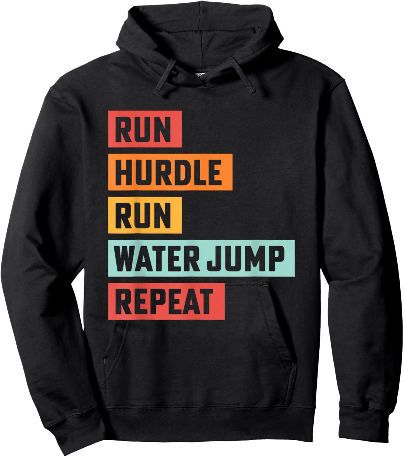 Steeplechase Track Run Hurdle Water Jump Track Coach Hoodie - Hoodie | Black