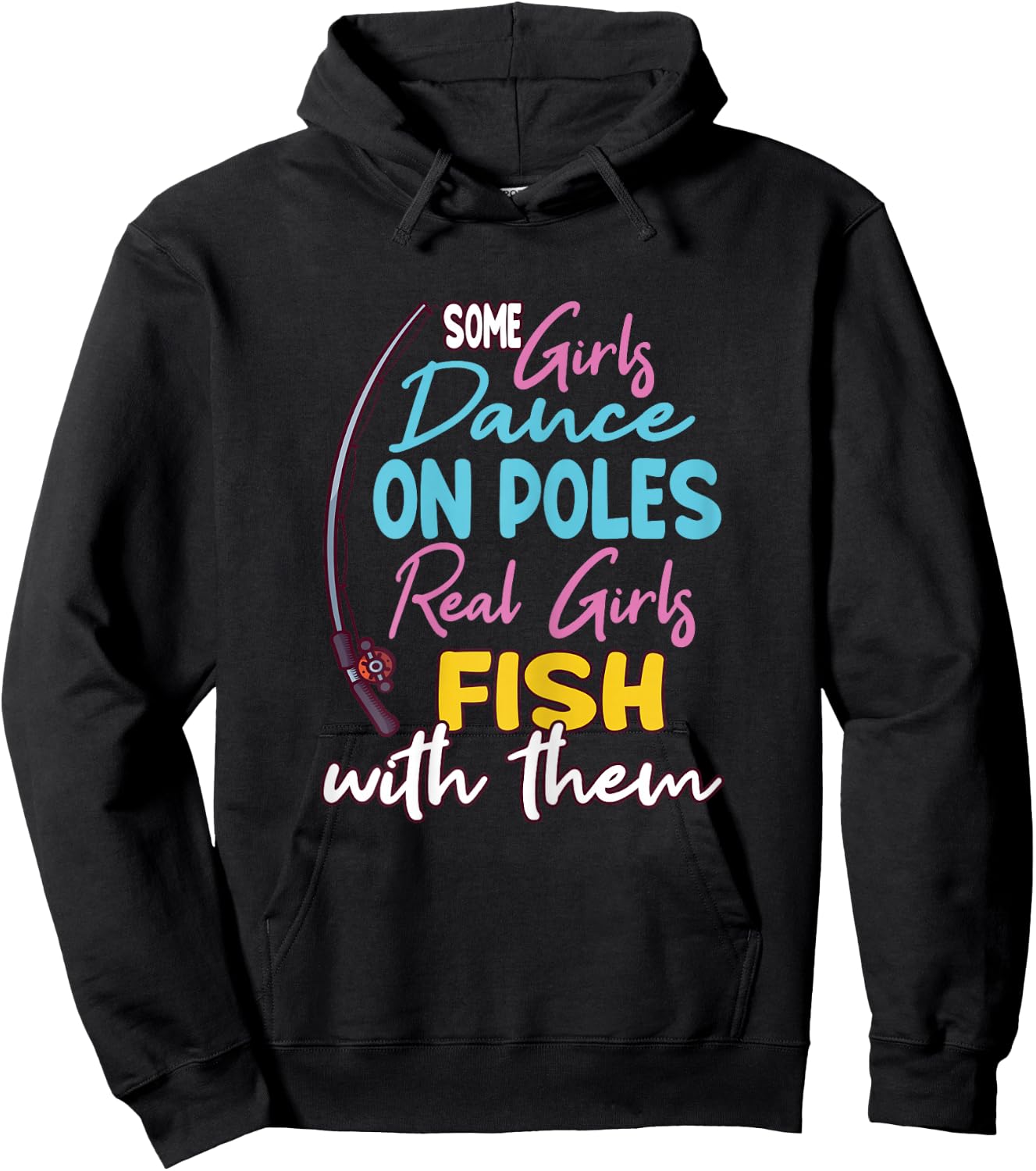 Funny Fishing Design And Girls Hoodie - Hoodie | Black