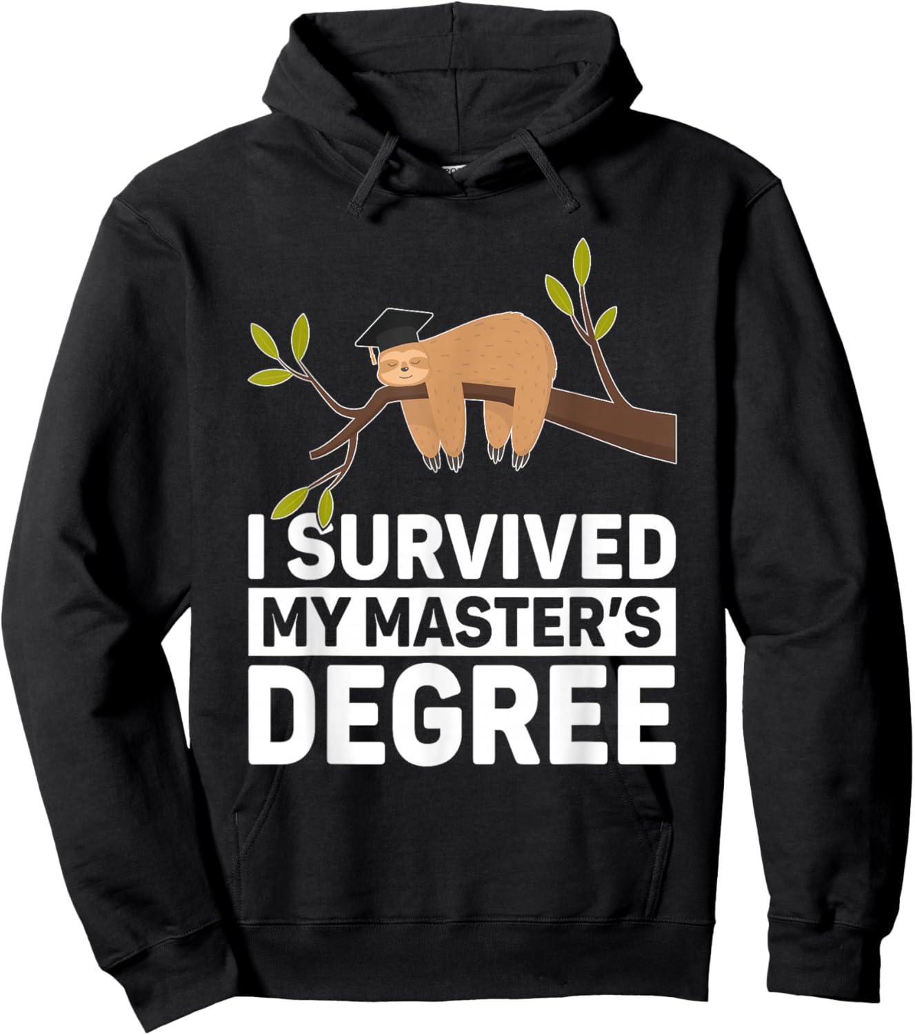 Masters Degree Sloth For MBA Education Men Women Graduation Hoodie - Hoodie | Black