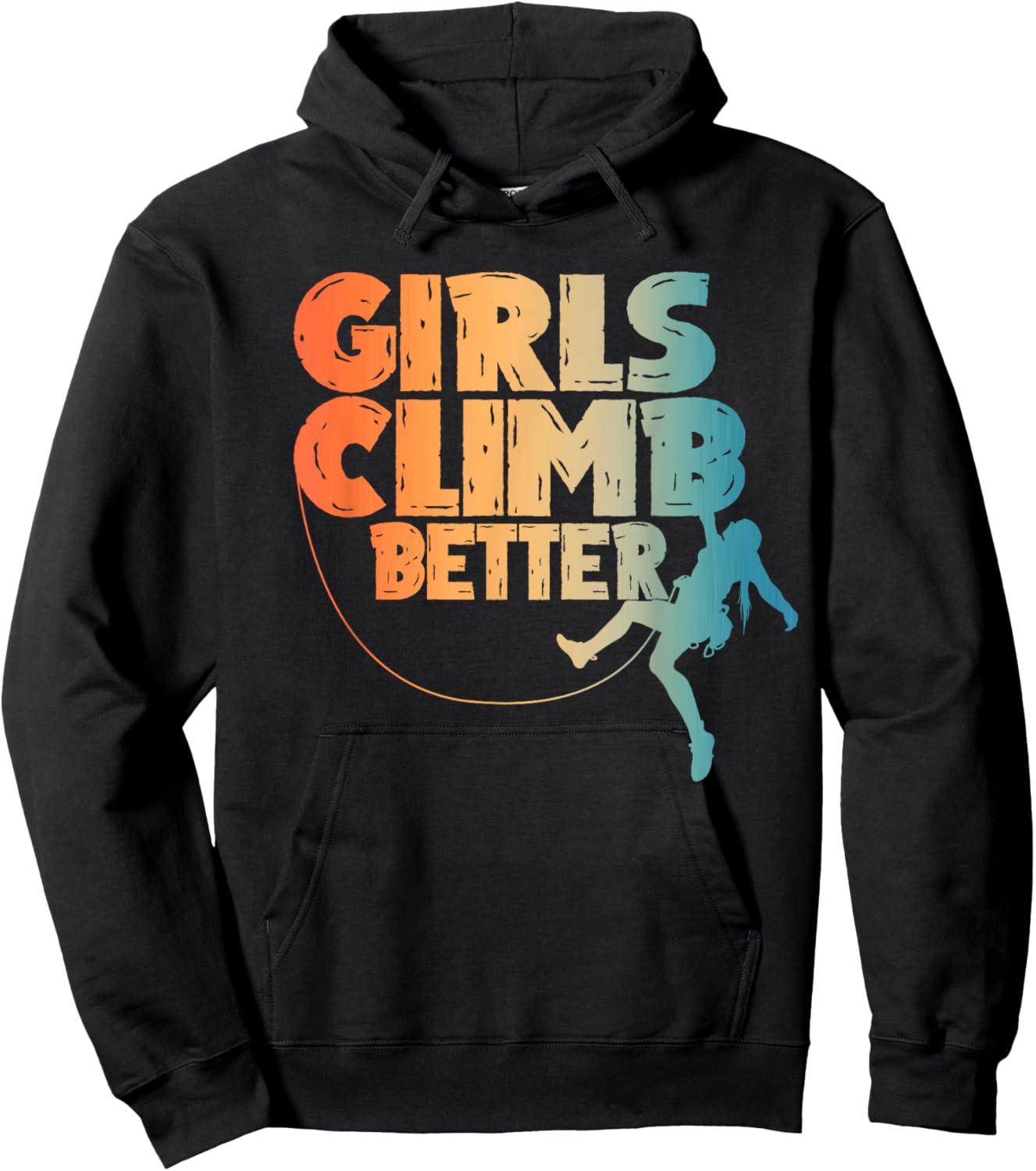 Cool Rock Climber Art Girls Indoor Rock Climbing Hoodie - Hoodie | Black