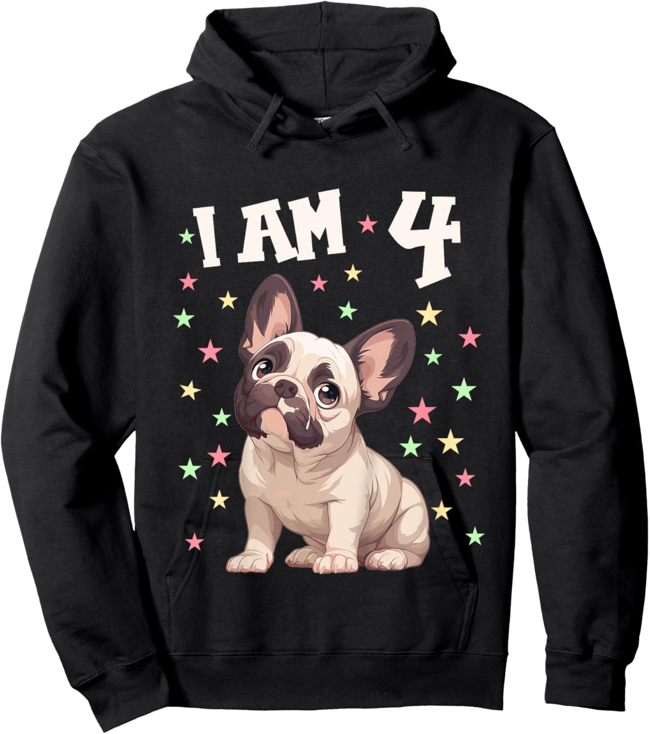 4 Years old 4th birthday French Bulldogs French Bulldog Kids Hoodie - Hoodie | Black