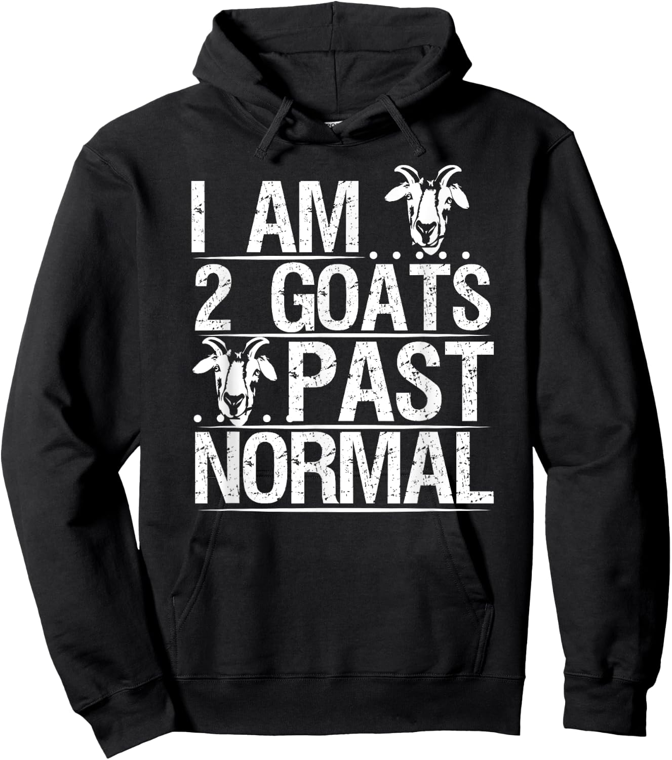 I am 2 Goats Past Normal Pet Goat Funny Hoodie - Hoodie | Black