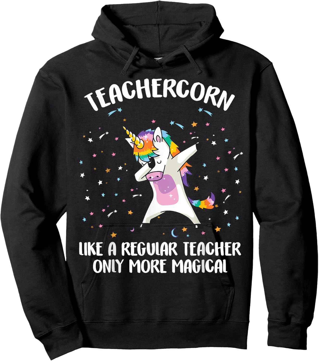 Teachercorn Unicorn Teacher More Magical Gift Back to School Women Hoodie - Hoodie | Black