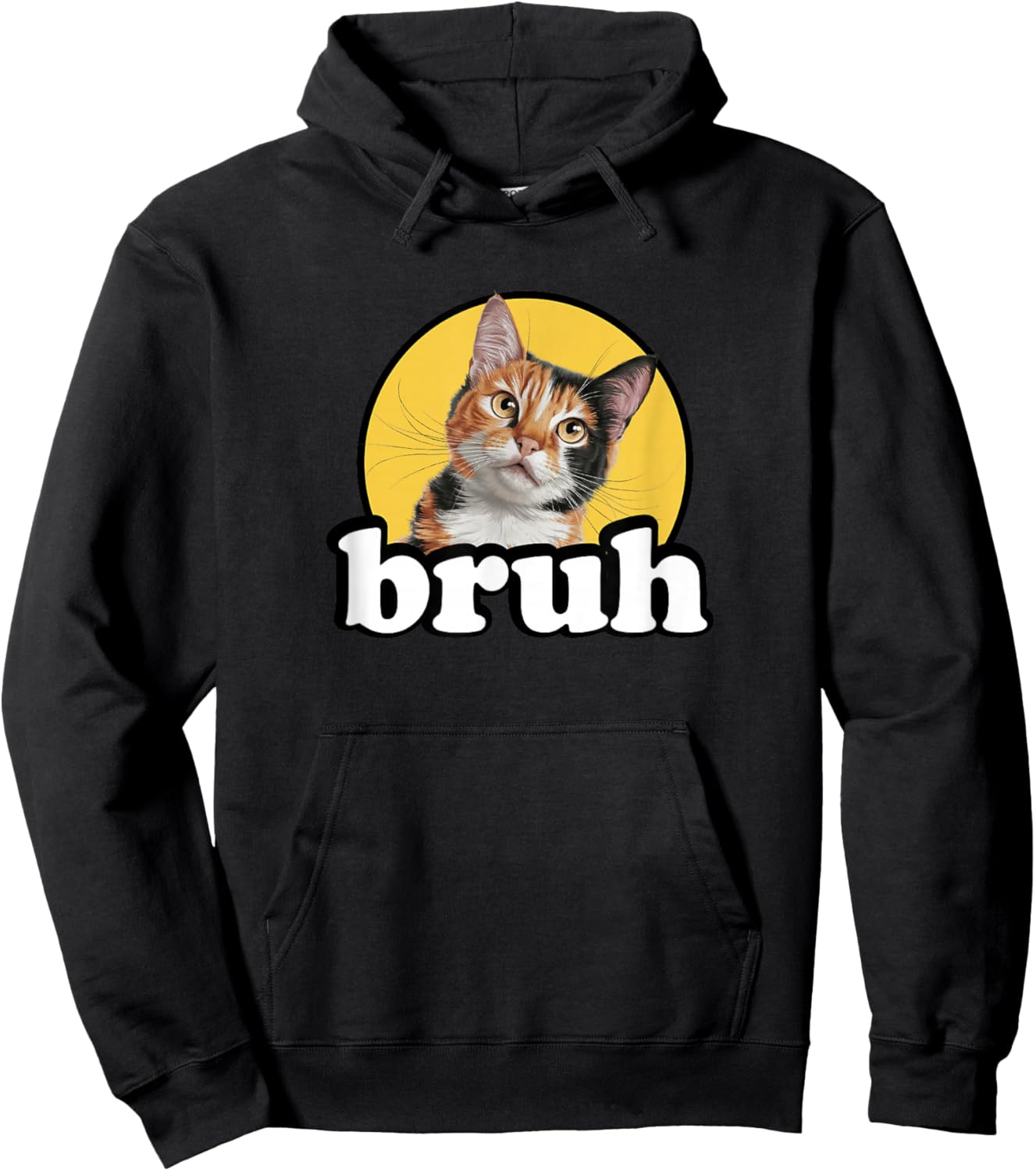Cute Kids Boys Bro Meme Bruh Calico Cat Lover Hoodie - Hoodie | Black