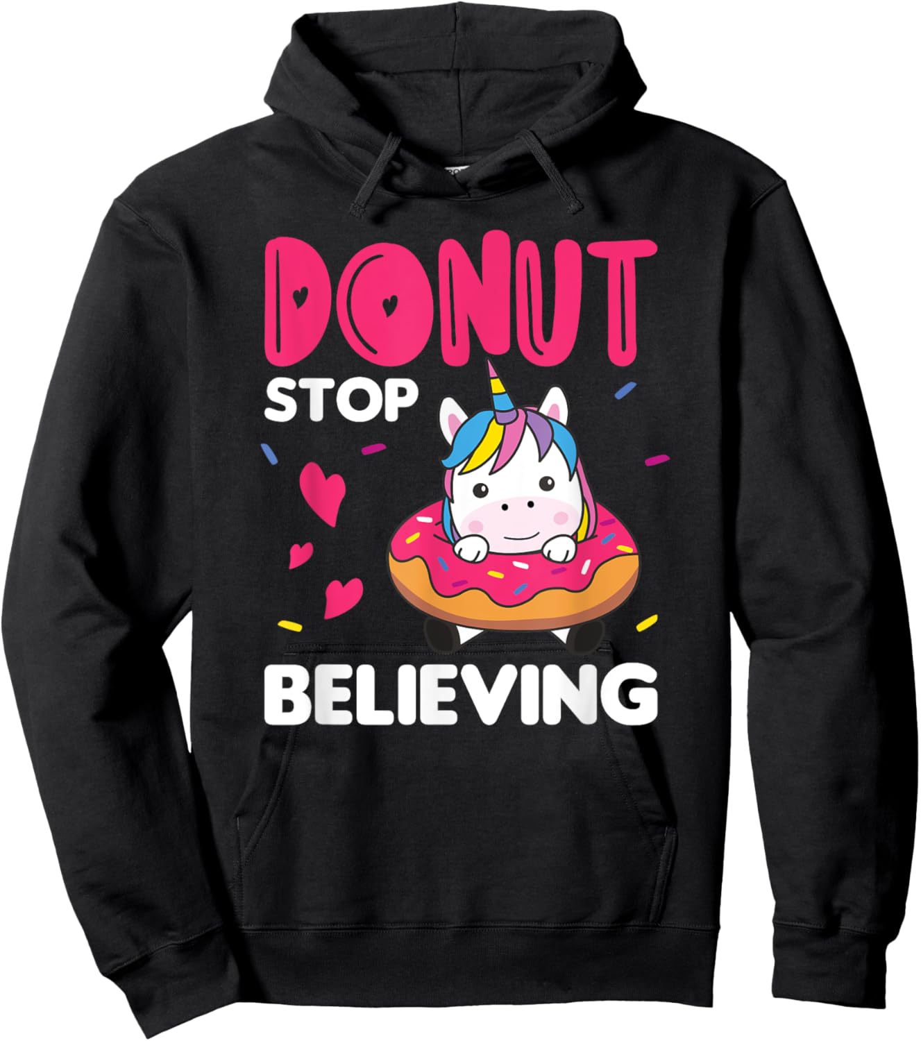 Donut Unicorn Pun Unicorns Donuts Hoodie - Hoodie | Black