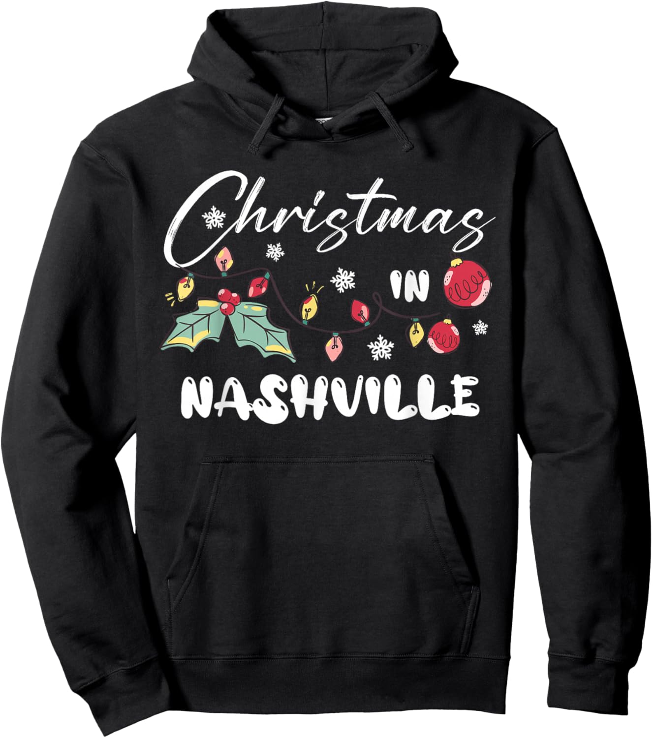 Christmas in NASHVILLE Family Reunion Trip 2025 Matching Hoodie - Hoodie | Black