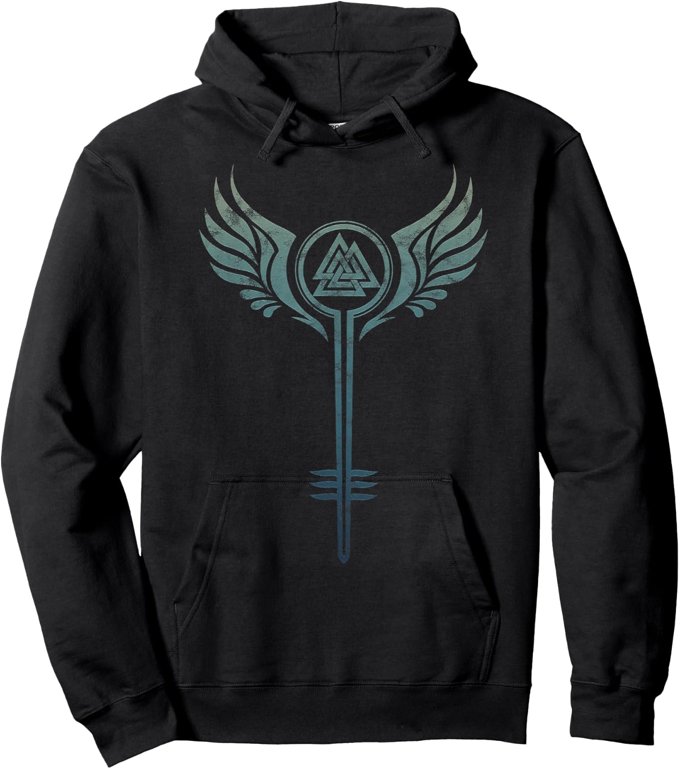 Valkyrie Symbol, Odin Valknut, Shieldmaiden, Viking, Warrior Hoodie - Hoodie | Black