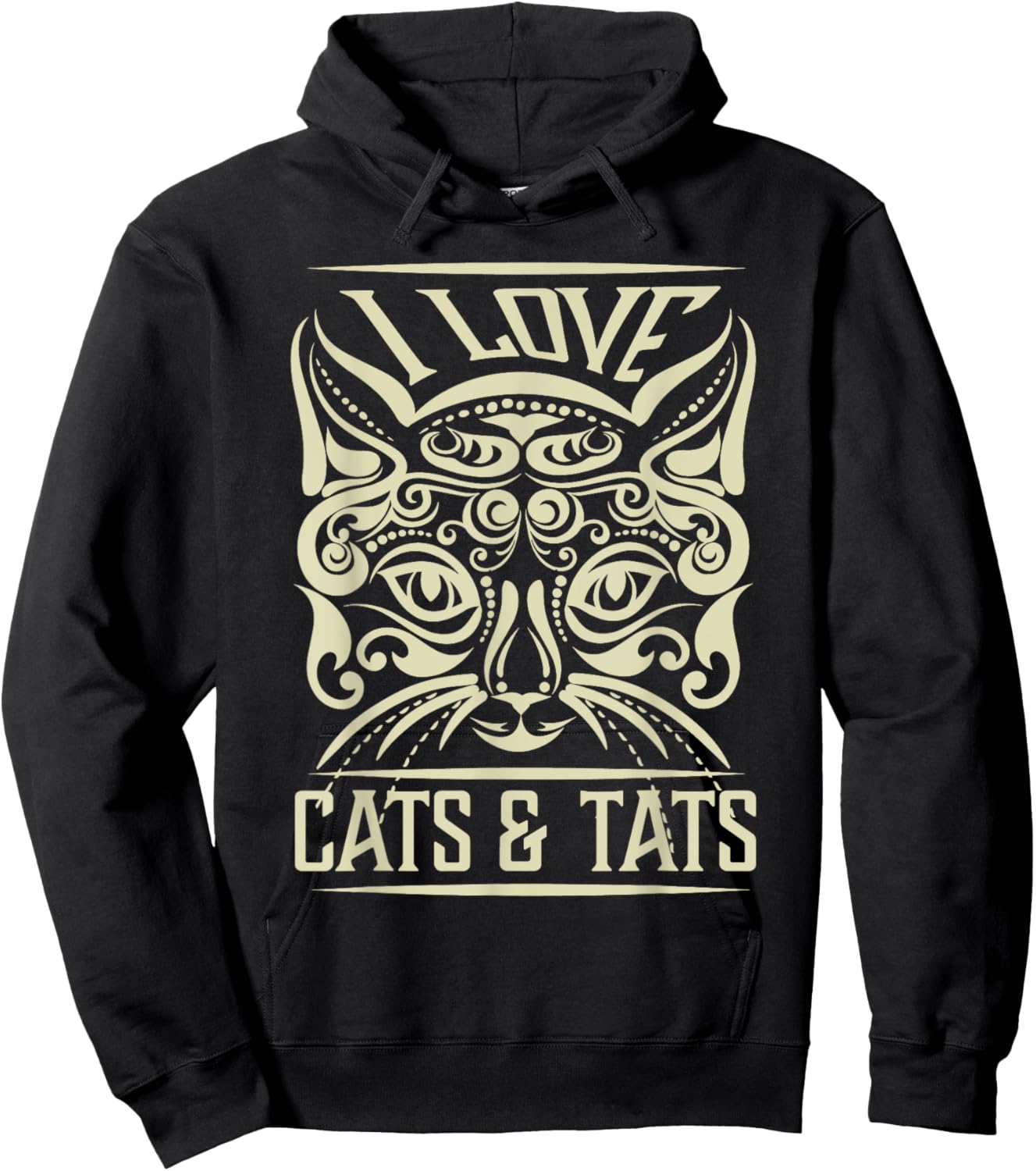 Love Cats And Tats Funny Inking Tattoo Tattooing Cat Lover Women Hoodie - Hoodie | Black