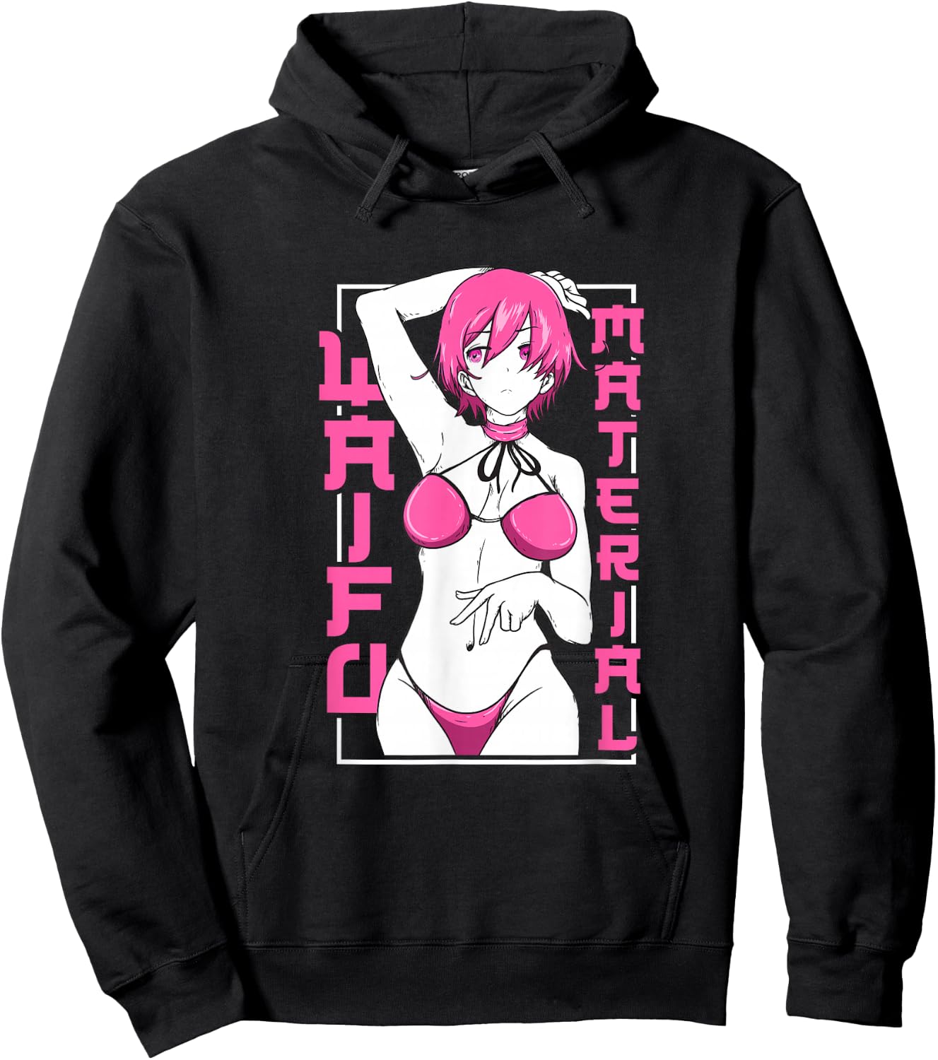 Japanese Anime Shirt Waifu Sexy Anime Girl Anime Lovers Weeb Hoodie - Hoodie | Black