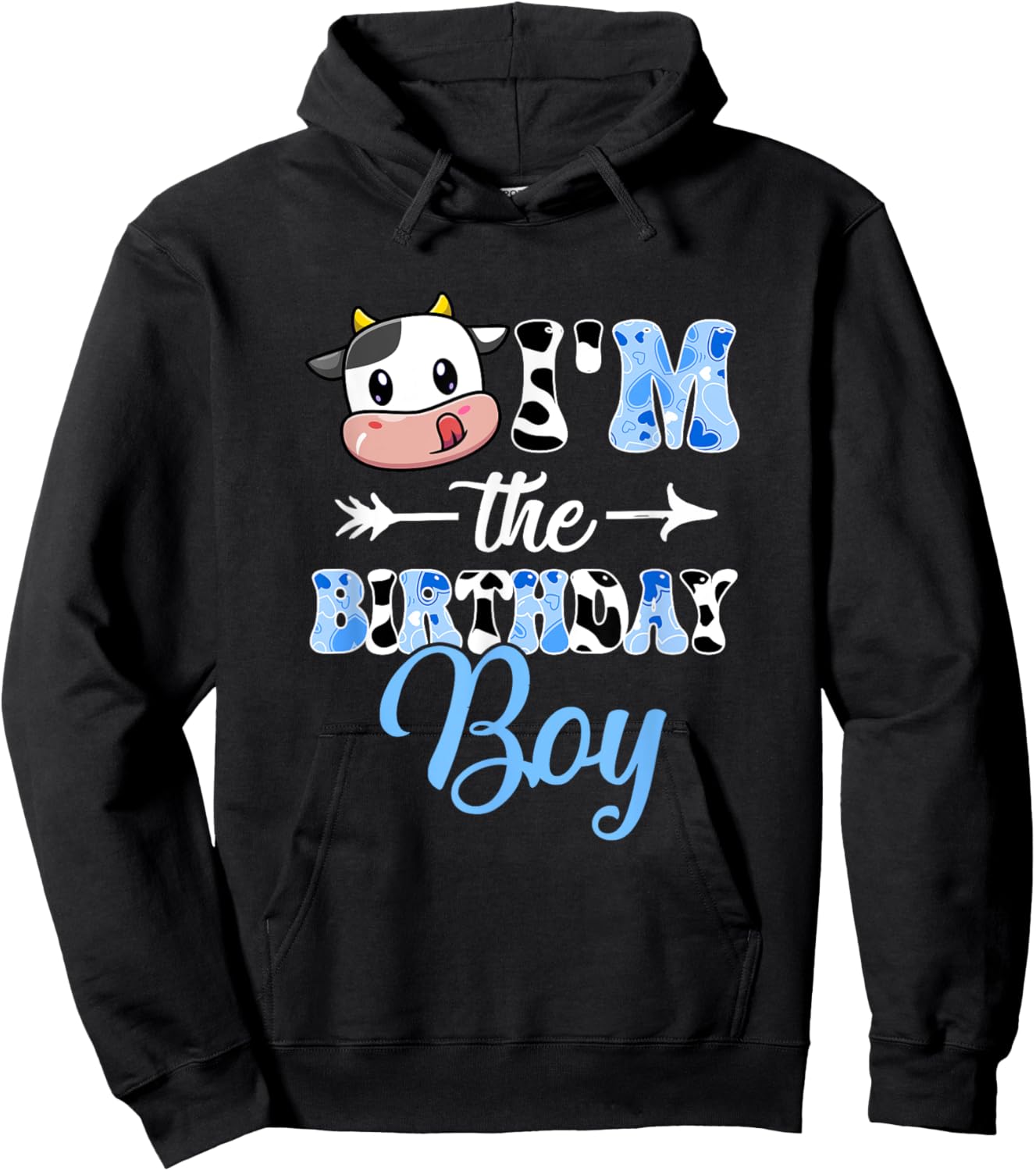 I'm The Birthday Boy Farm Cow 1St Birthday Boy Hoodie - Hoodie | Black