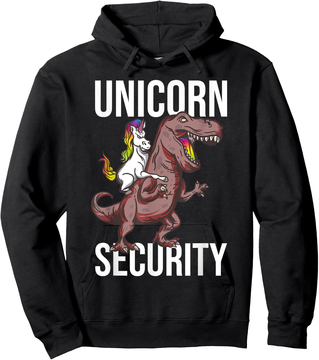 Unicorn Security Funny Costume Police Dinosaur T-Rex Hoodie - Hoodie | Black