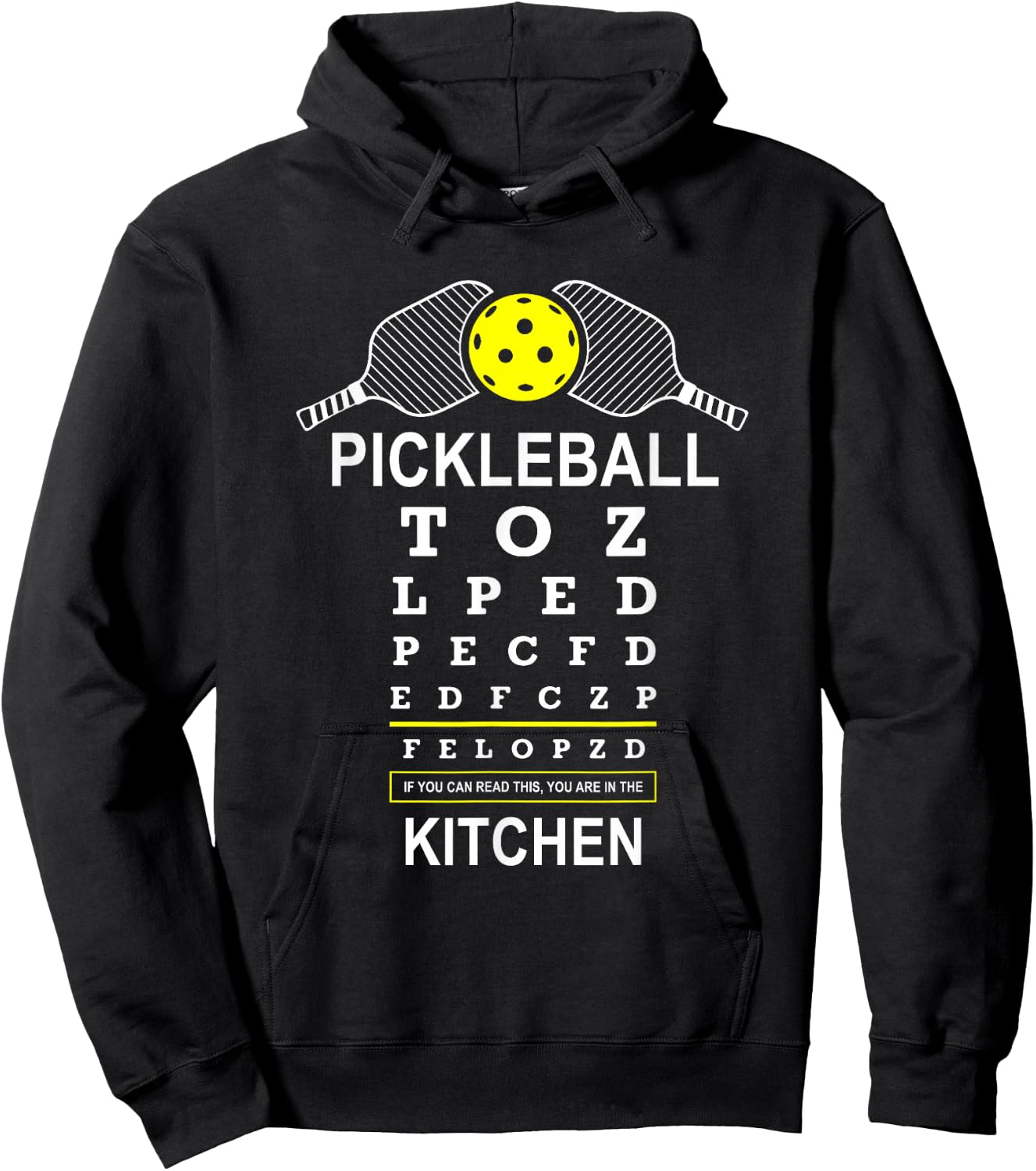 If You Can Read This Stay Out of Kitchen Funny Pickleball Hoodie - Hoodie | Black