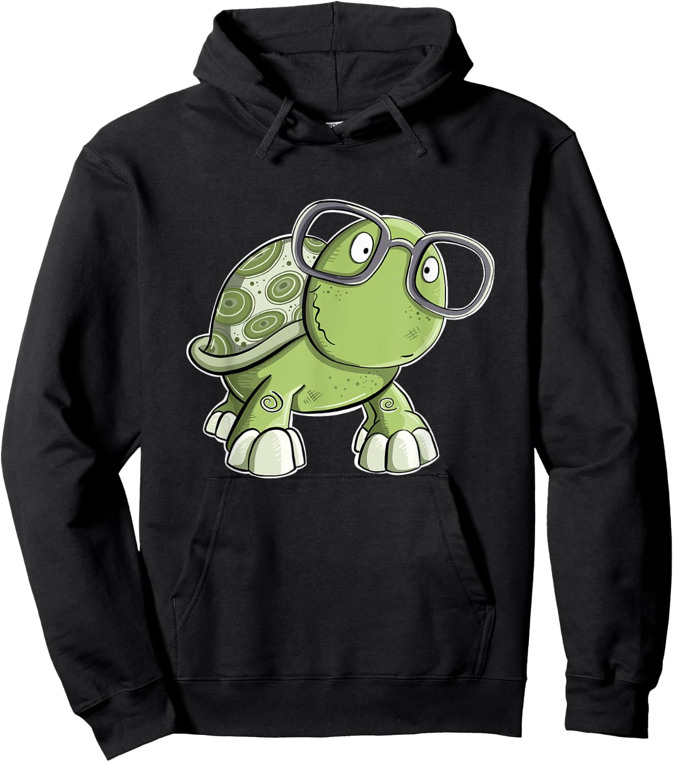 Funny Nerd Turtle With Glasses For Reptile Lover Hoodie - Hoodie | Black
