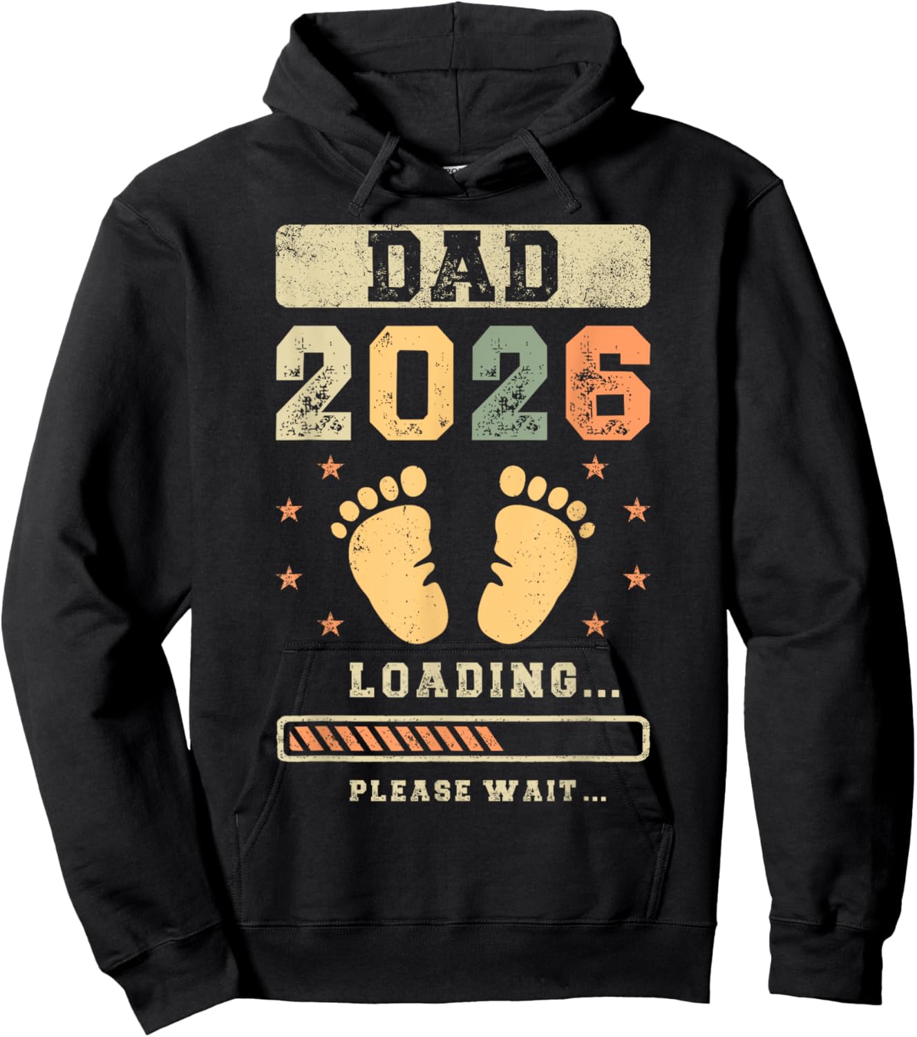 Dad 2026 Loading, Baby Announcement, Expecting Dad To Be Hoodie - Hoodie | Black