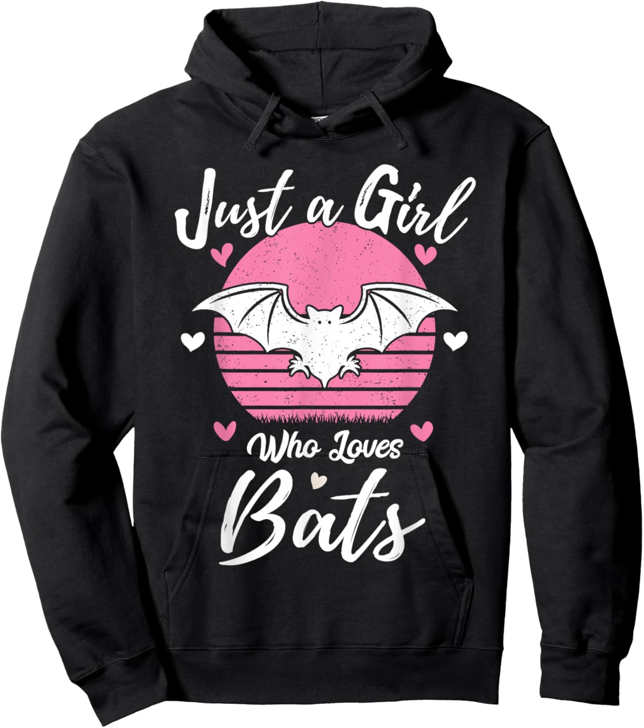 Women Girls Bat Lover Gift Just A Girl Who Loves Bats Hoodie - Hoodie | Black