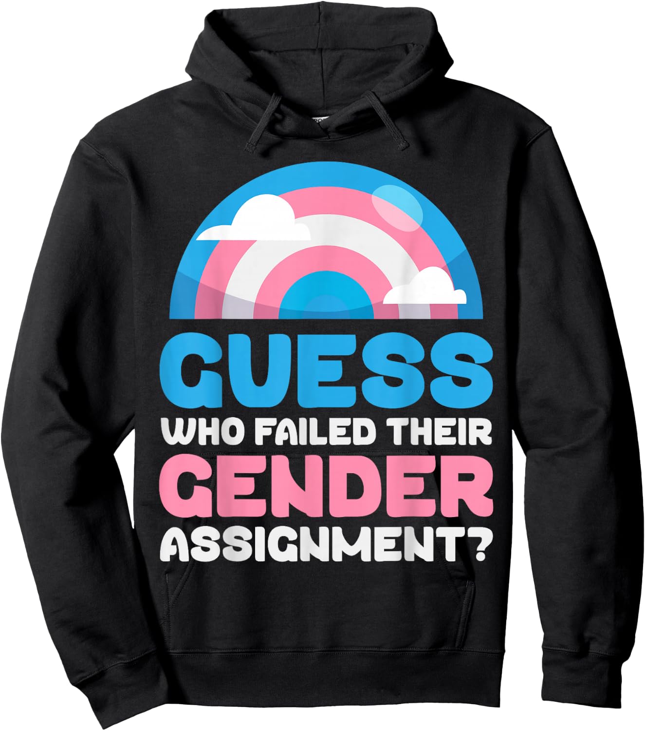 Trans Pride Flag Guess Who Failed Their Gender Assignment? Hoodie - Hoodie | Black