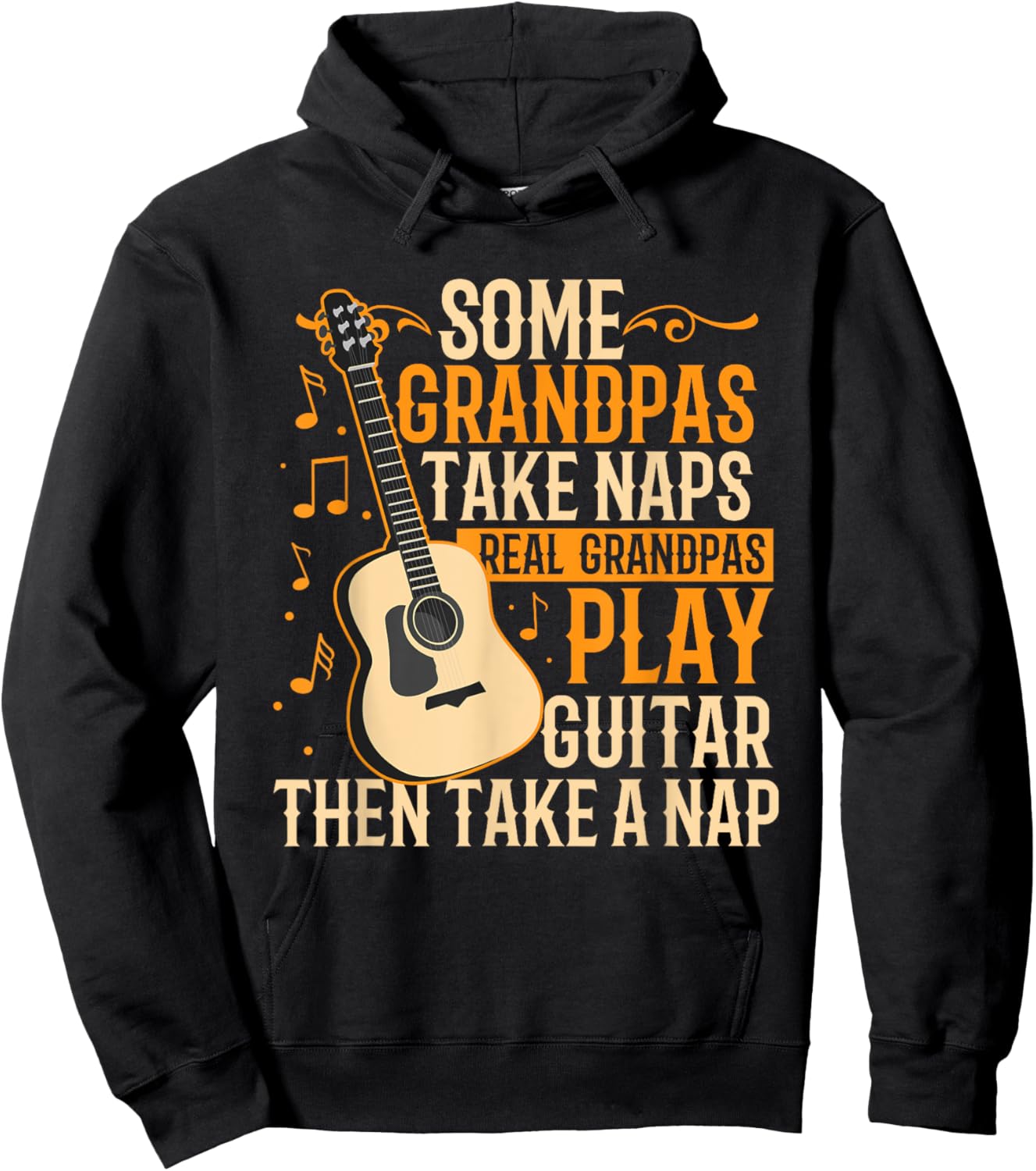 Real Grandpas Play Guitar Then Take Nap Funny Guitarist Hoodie - Hoodie | Black