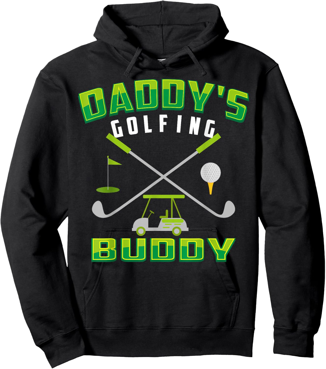 Daddy's Golfing Buddy Shirt | Cool Golfer's Kids Gift Hoodie - Hoodie | Black