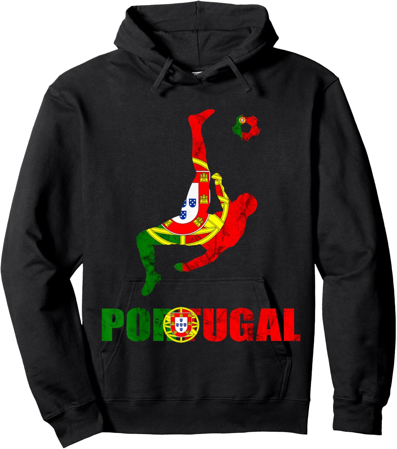 Futebol Portugal Portuguese Soccer Player Portuguese Flag Hoodie - Hoodie | Black