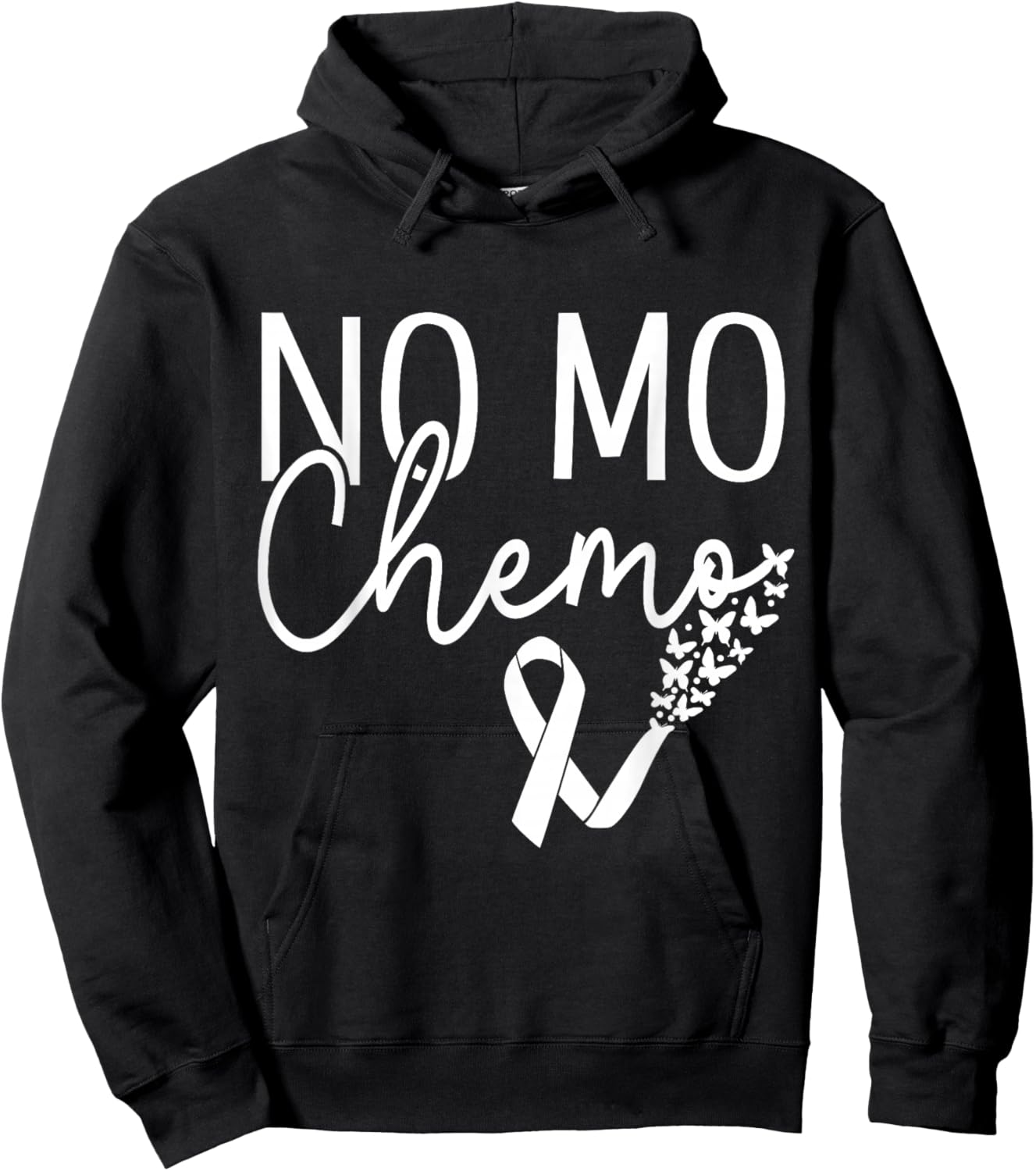 No mo chemo Ribbon Butterflies Hoodie - Hoodie | Black