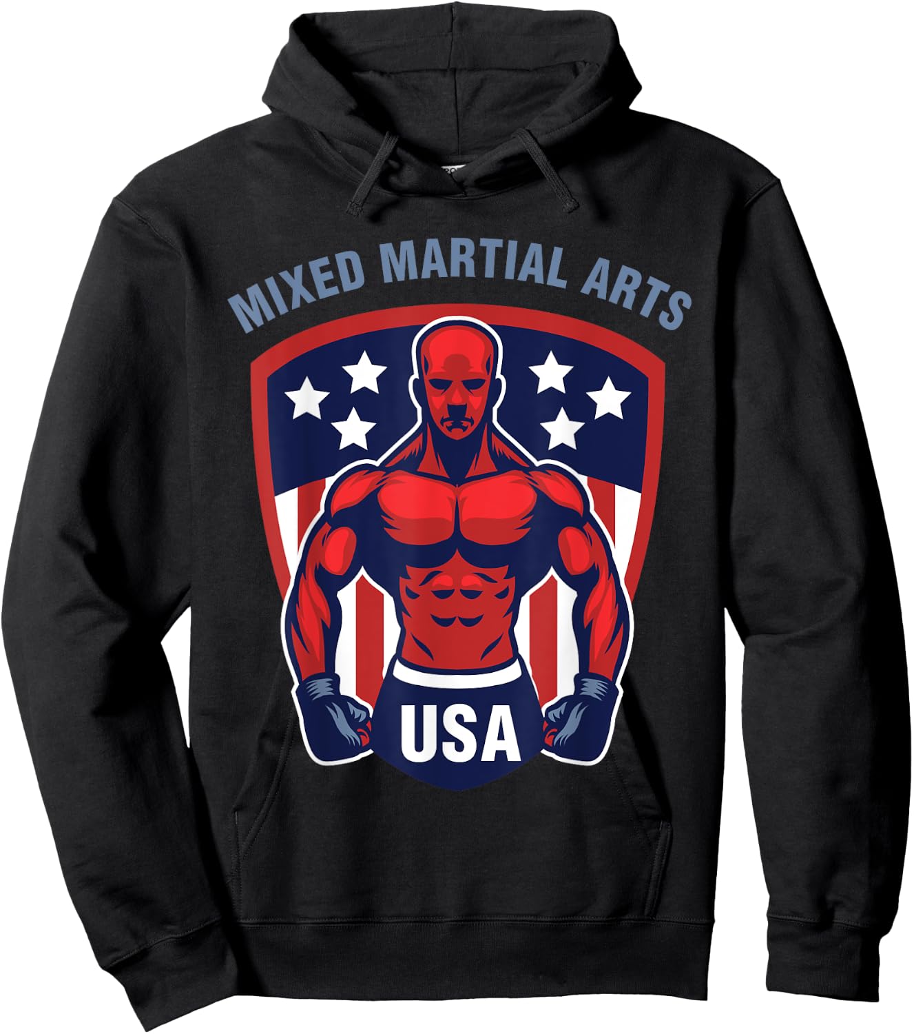 MMA USA Support the Team Shirt USA Flag Mixed Martial Arts Hoodie - Hoodie | Black