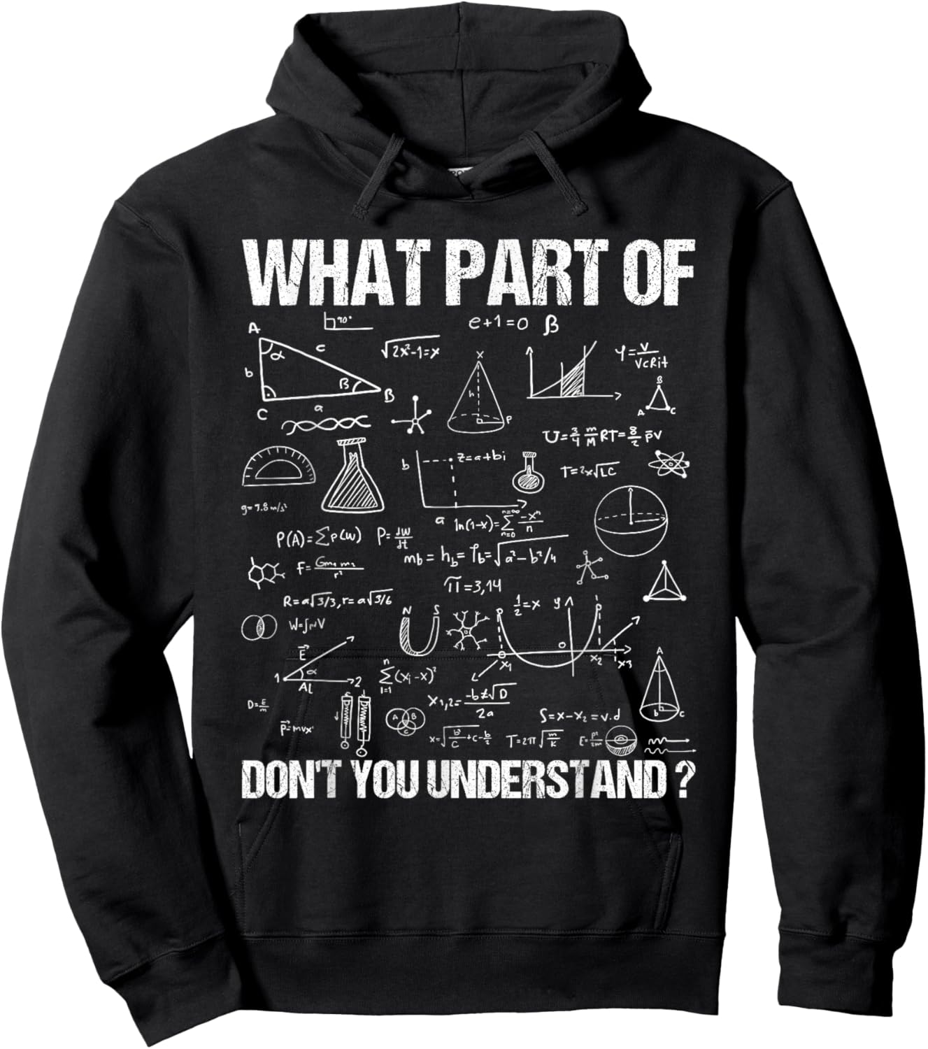 What Part Of Don't You Understand Funny Math Teacher Women Kids Hoodie - Hoodie | Black