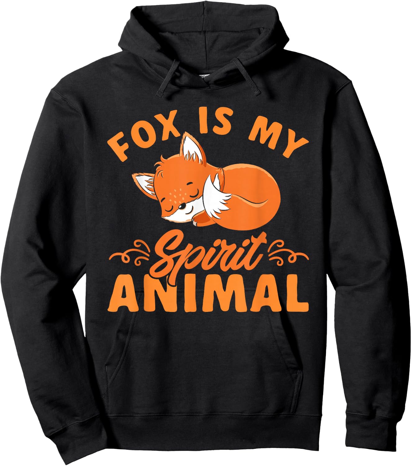 Foxes Cute Kids Boys Girls Fox Is My Spirit Animal Hoodie - Hoodie | Black