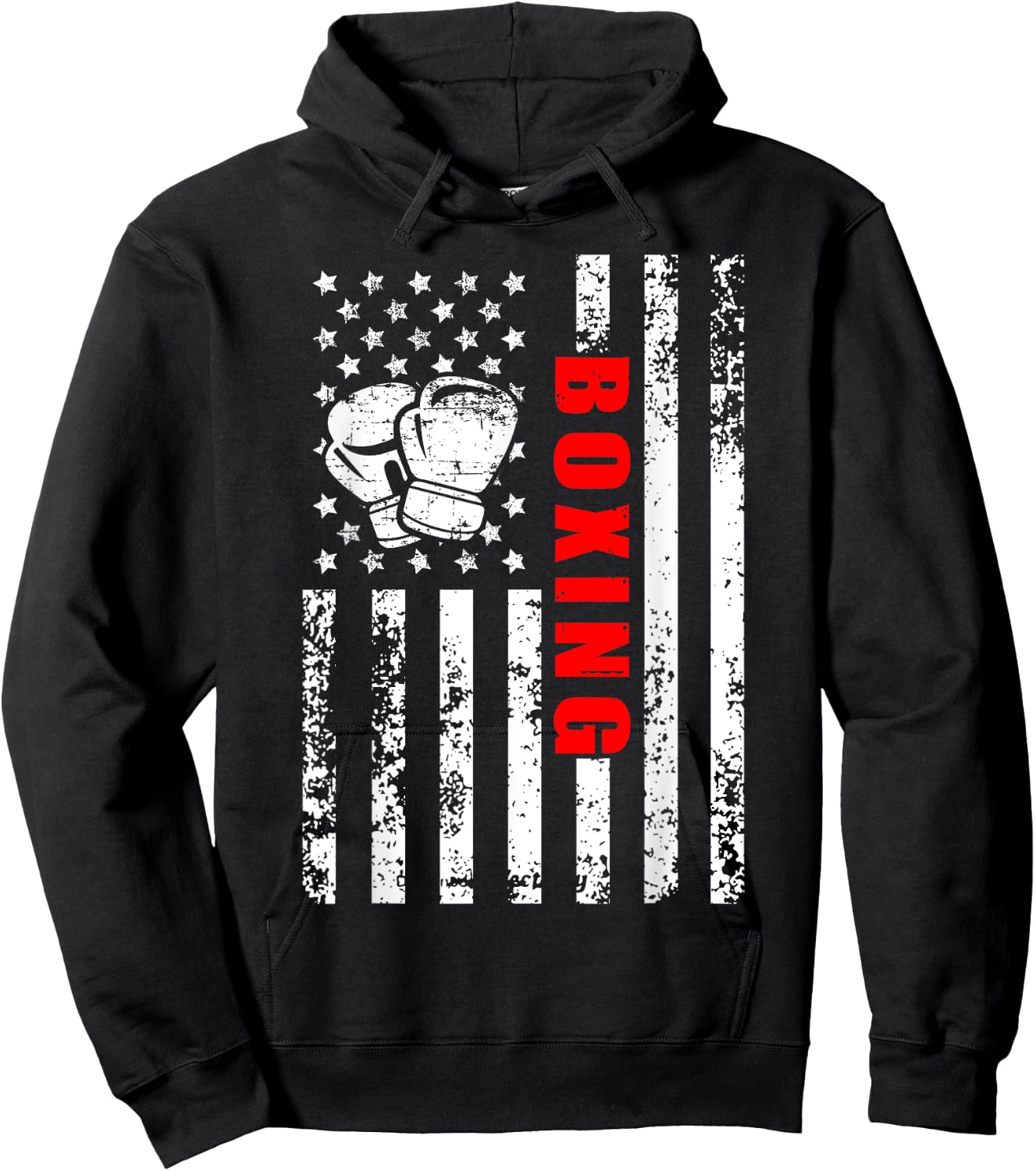 American Flag Boxing Patriotic Boxing Hoodie - Hoodie | Black