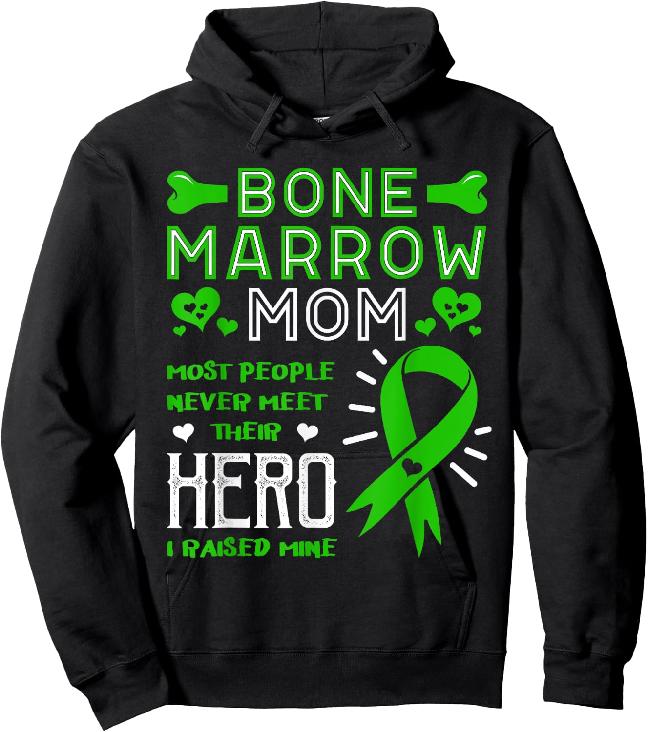 Raised My Hero Bone Marrow Donator Transplant Organ Donor Hoodie - Hoodie | Black