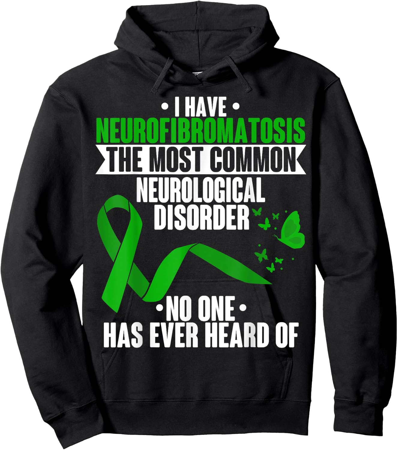 Neurofibromatosis Awareness Neurological Disorder Ribbon Hoodie - Hoodie | Black