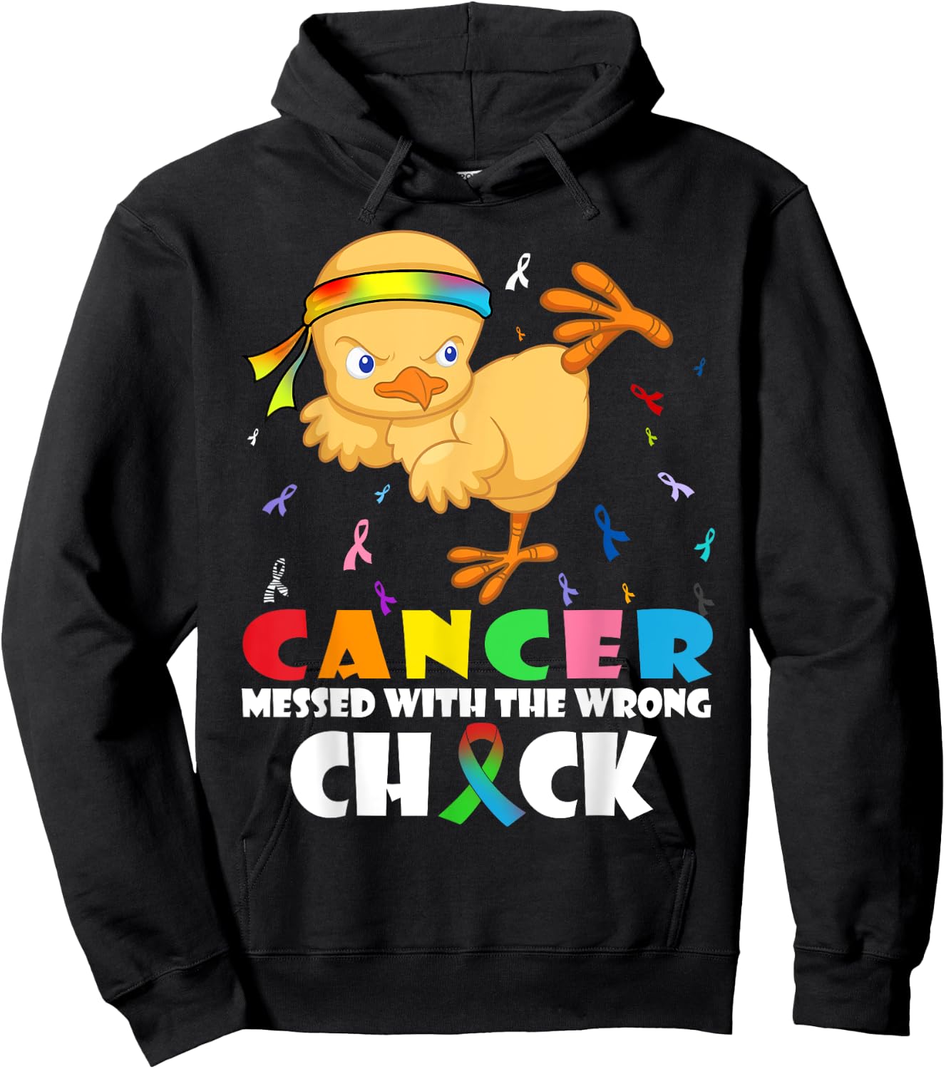 Cancer Messed With Wrong Chick Funny Cancer Warrior Hoodie - Hoodie | Black