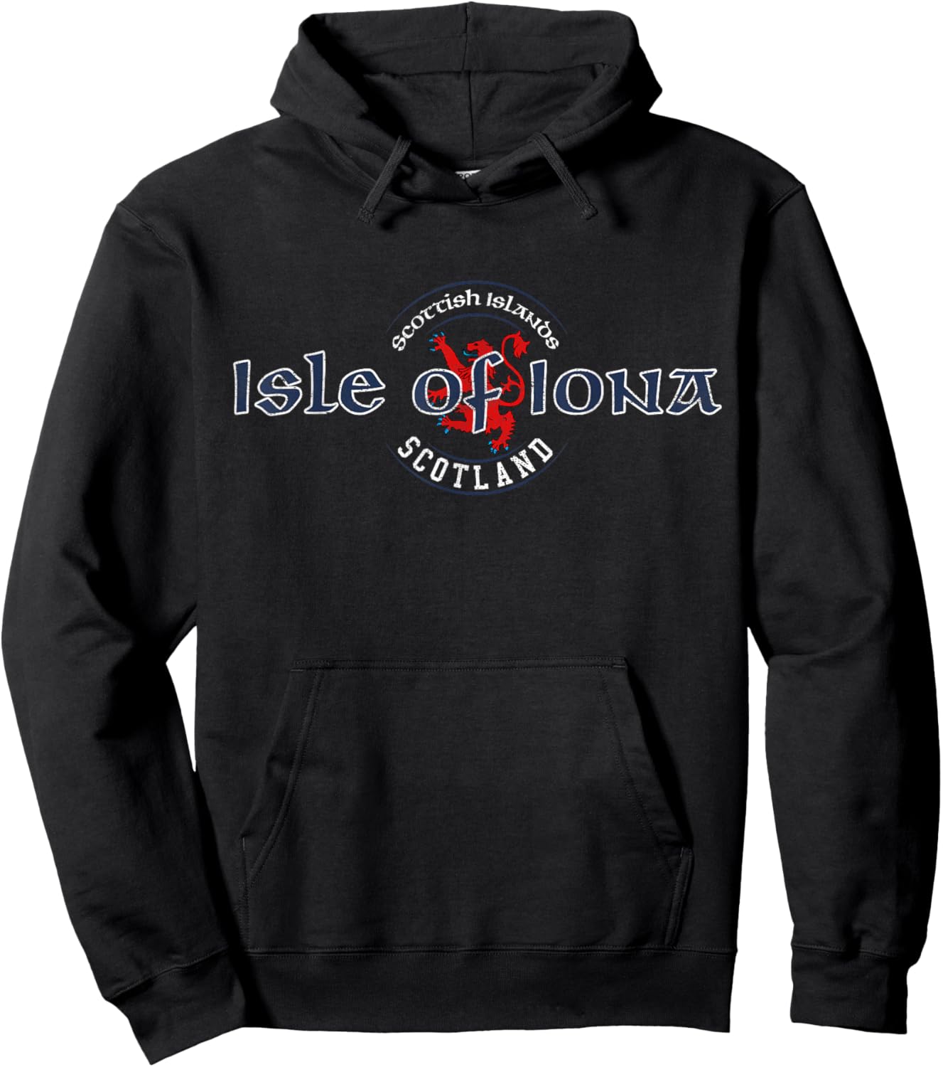 Isle of Iona Scotland Scottish Islands Distressed Hoodie - Hoodie | Black