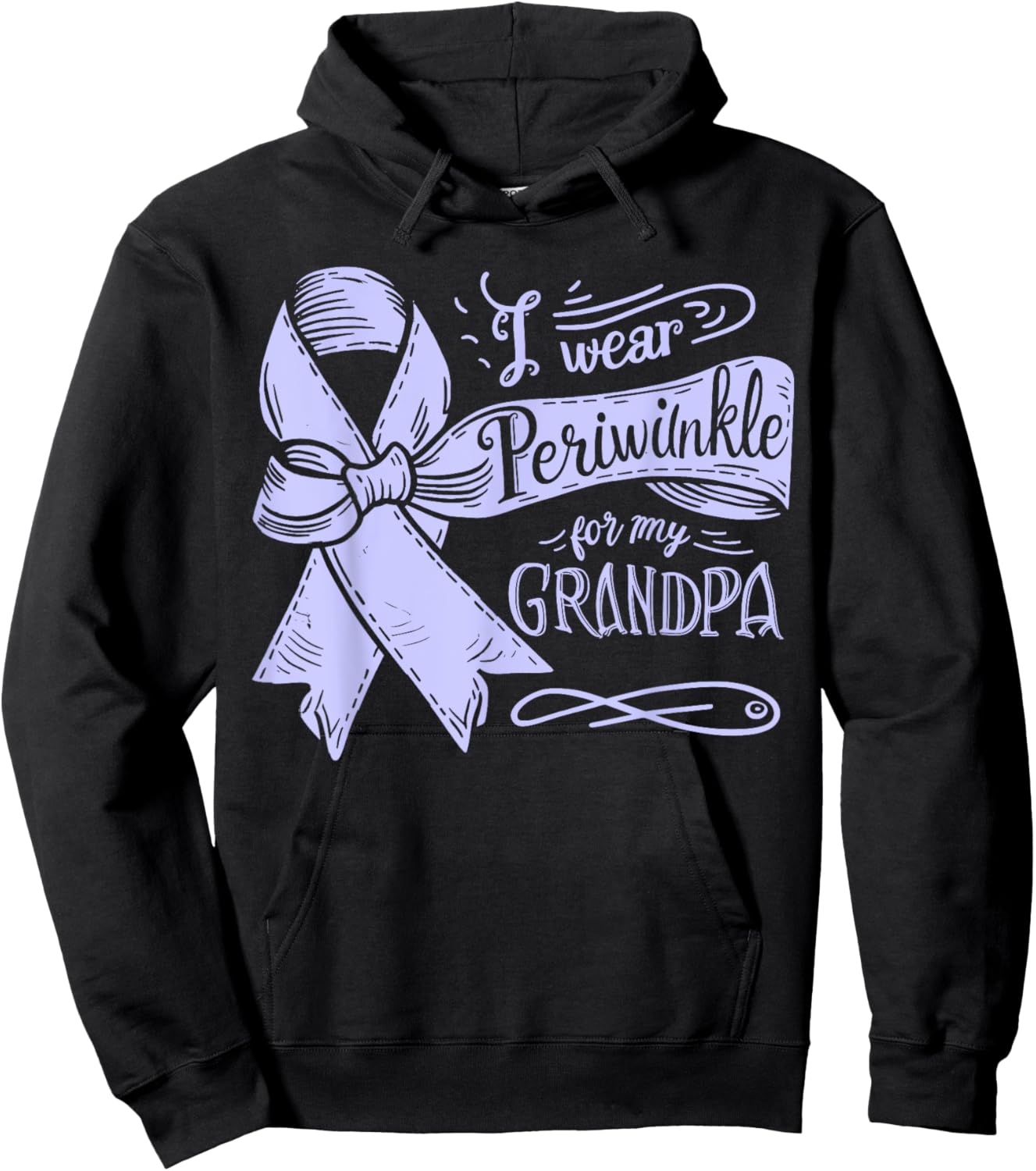I Wear Periwinkle For My Grandpa Esophageal Cancer Awareness Hoodie - Hoodie | Black