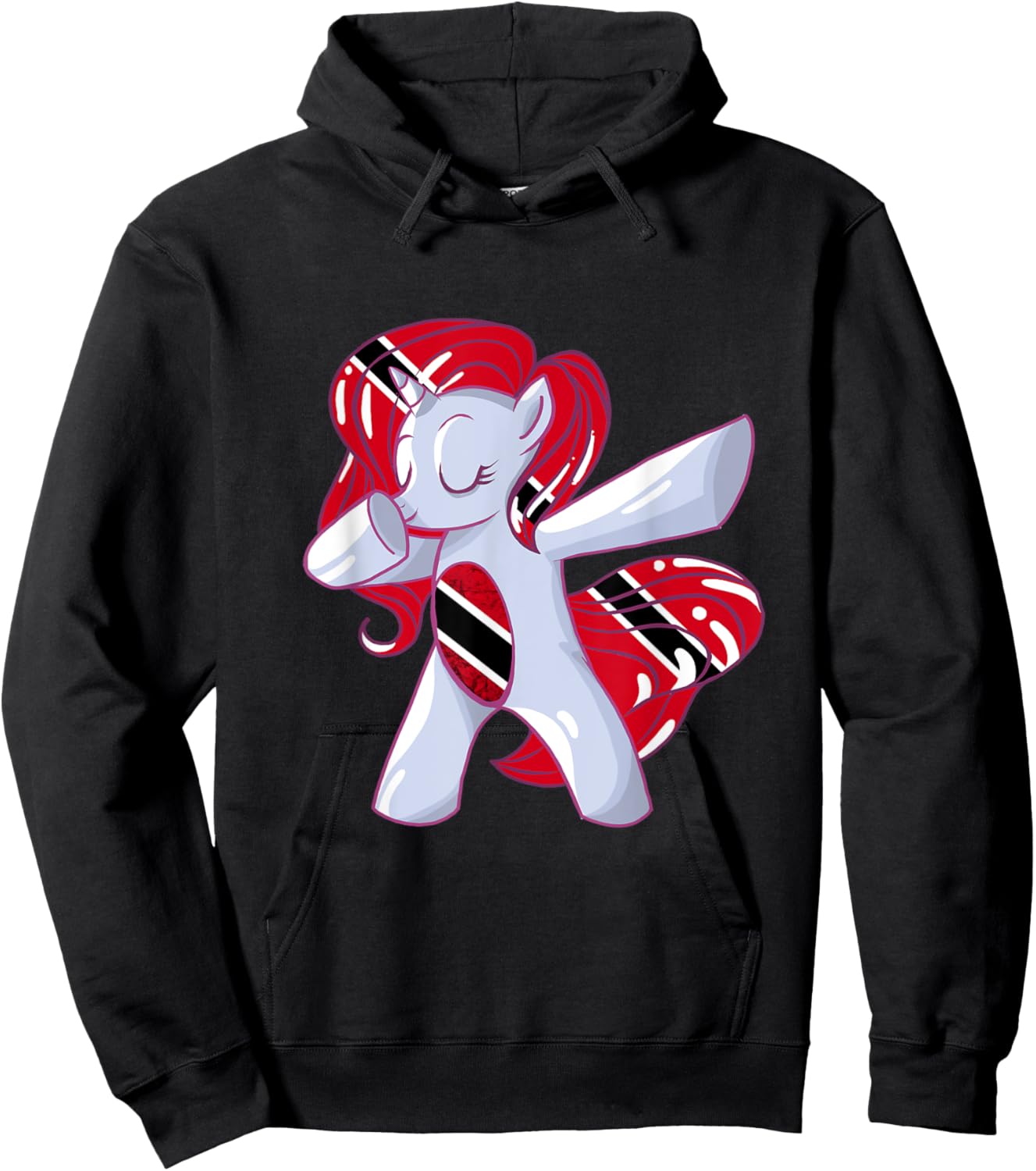 Dabbing Unicorn Trinidadian Flag Trinidad And Tobago Hoodie - Hoodie | Black