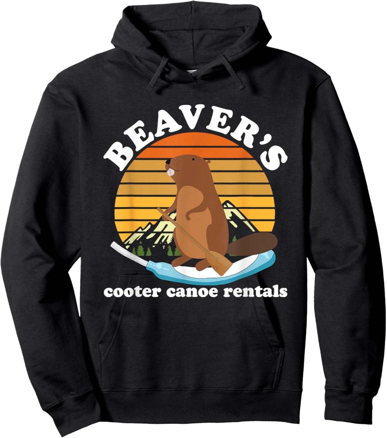 Beaver's Cooter Canoe Rentals Vintage Design Hoodie - Hoodie | Black