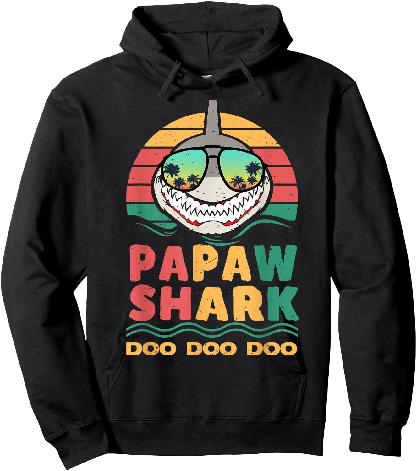 FAMILY 365 Papaw Shark Fathers Day Papa Dad Grandpa Men Gift Hoodie - Hoodie | Black